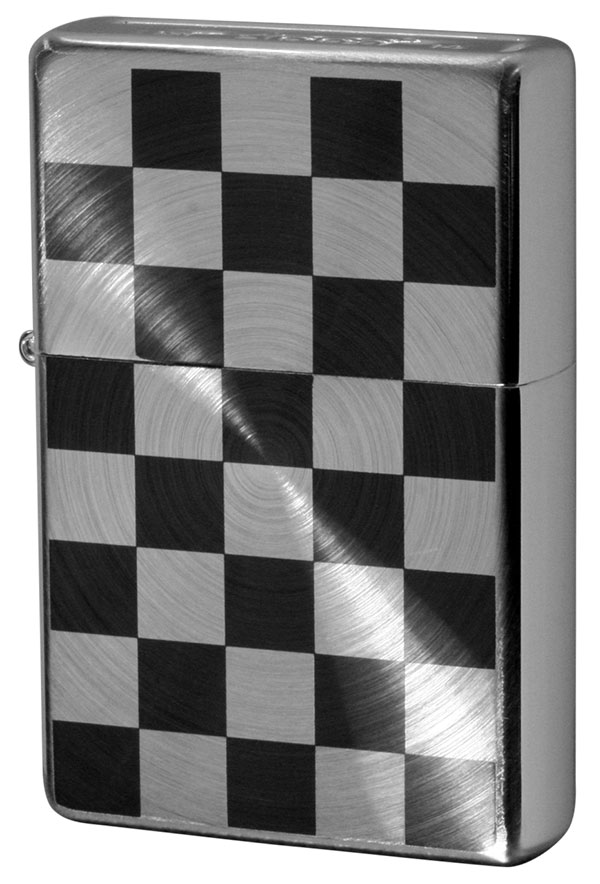 Zippo ジッポー ボトムズアップスピンチェック Bottomz Up SPIN CHECK BN＆SV A メール便可