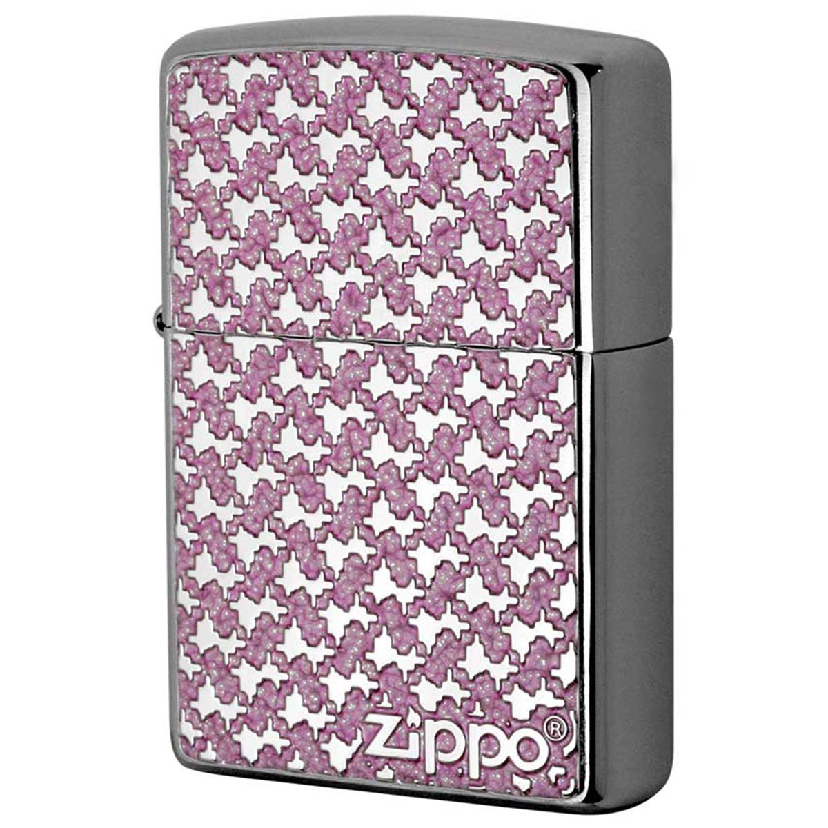 Zippo ジッポー パターン柄 ピンク ＃200 メタルプレート 両面加工 ニッケルメッキ 2MPP-Pattern PK メール便可