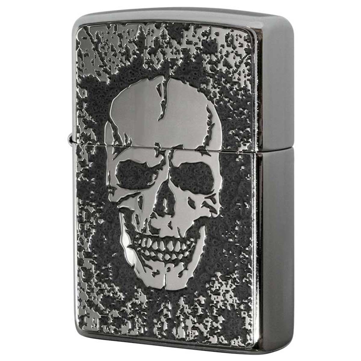 Zippo ジッポー スカル ドクロ 骸骨 Skull グレー ＃200 メタルプレート 両面加工 ニッケルメッキ 2MPP-Skull GY メール便可