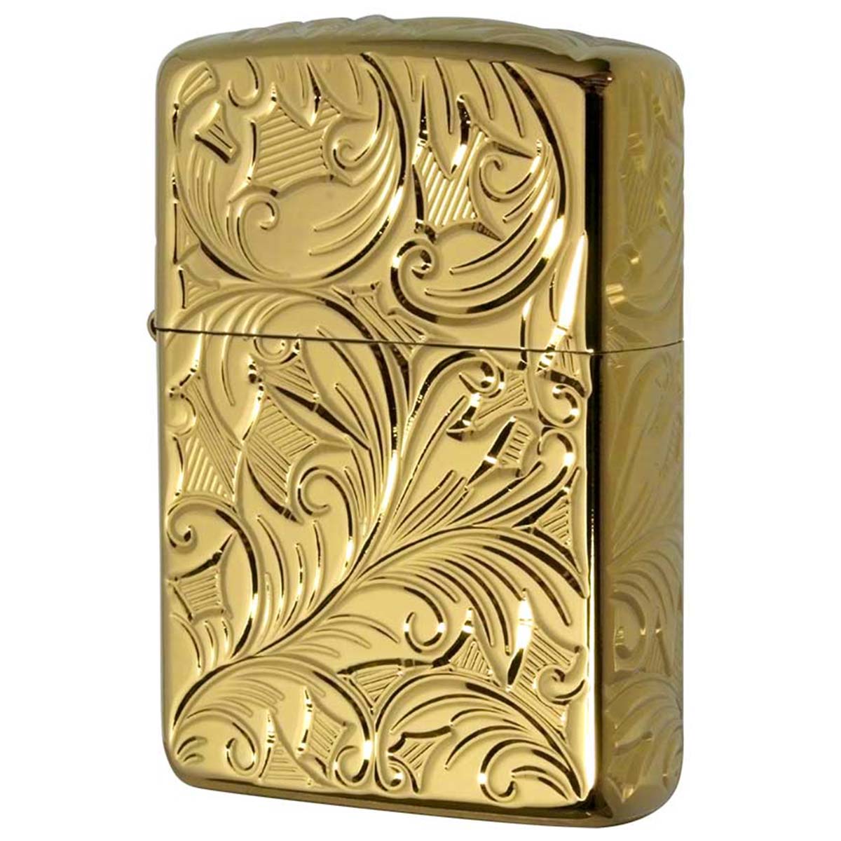 Zippo ジッポー アーマー リーフ 5面立体彫刻 ゴールド チタニュームコーティング ARMOR 5NC-LEAF ゴールドタンク B