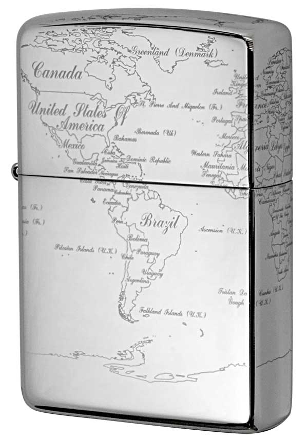 Zippo ジッポー World Map ワールドマップ PT