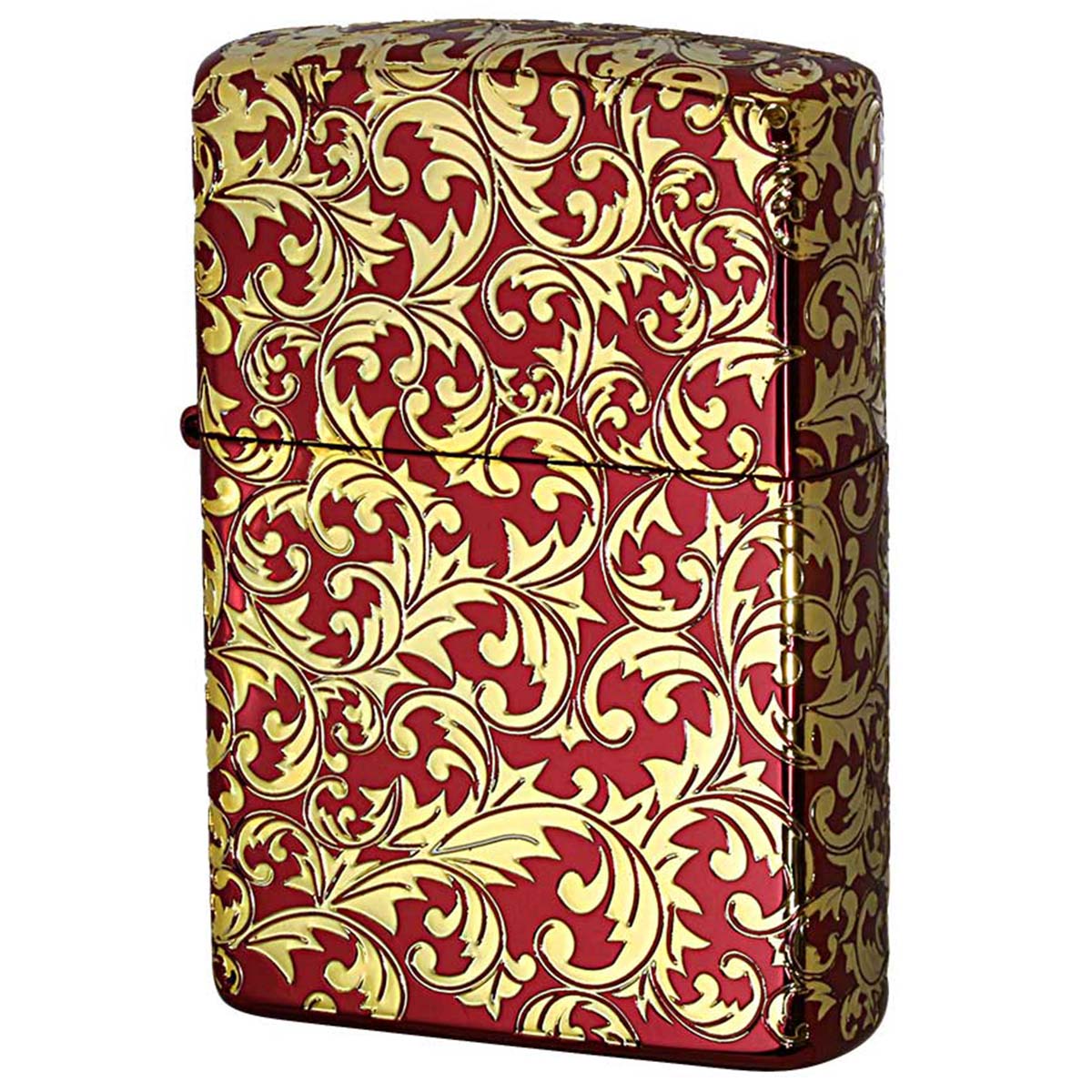 Zippo ジッポー アラベスク 唐草 5面連続加工 イオンレッド ゴールドプレート インレイ スプレンダー SPLENDOR ゴールドタンク G RD