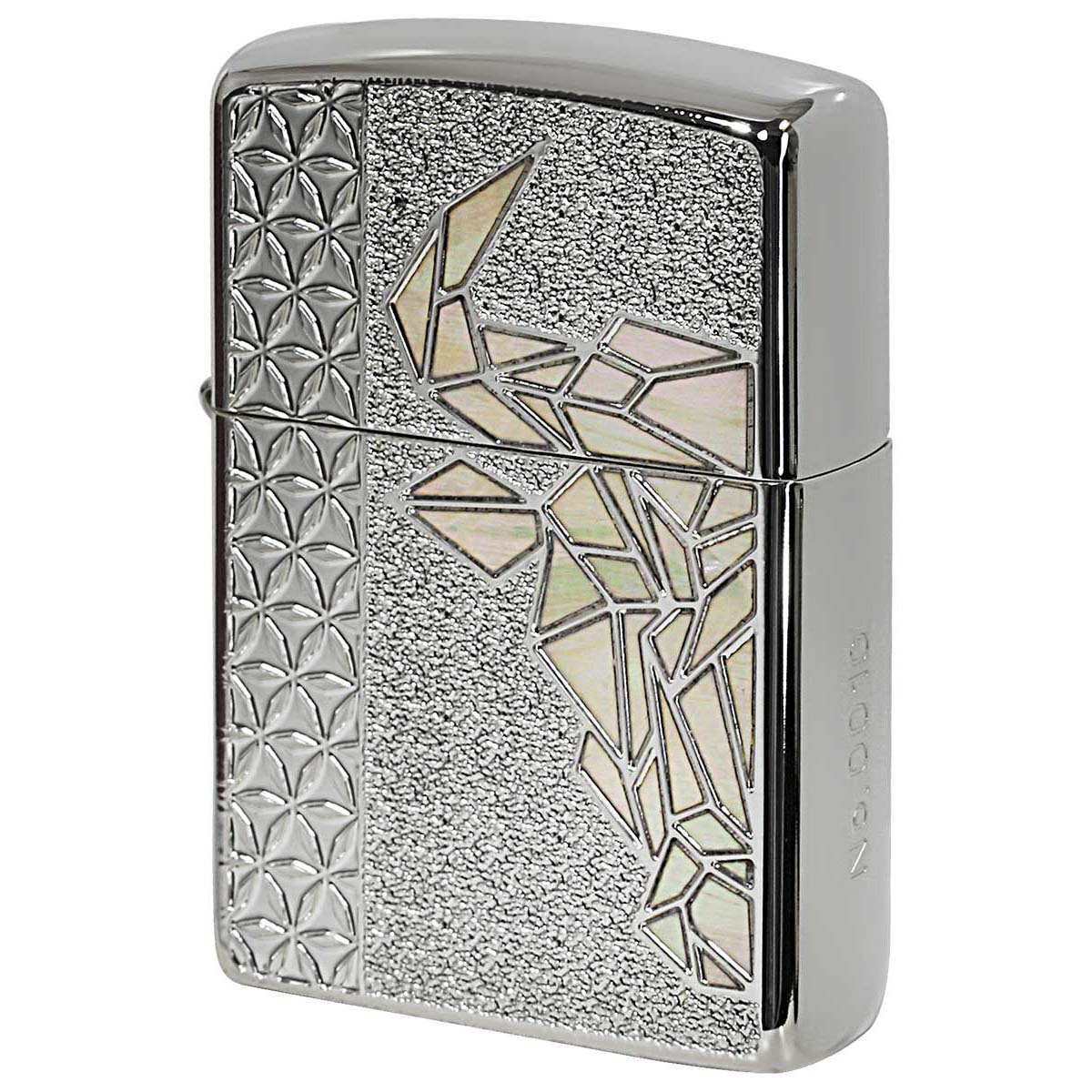 Zippo ジッポー アーマー ブル 牛 シェル 貝 インレイ 象嵌 銀メッキ ARMOR BULL 雄牛 Silver Plate SV WH