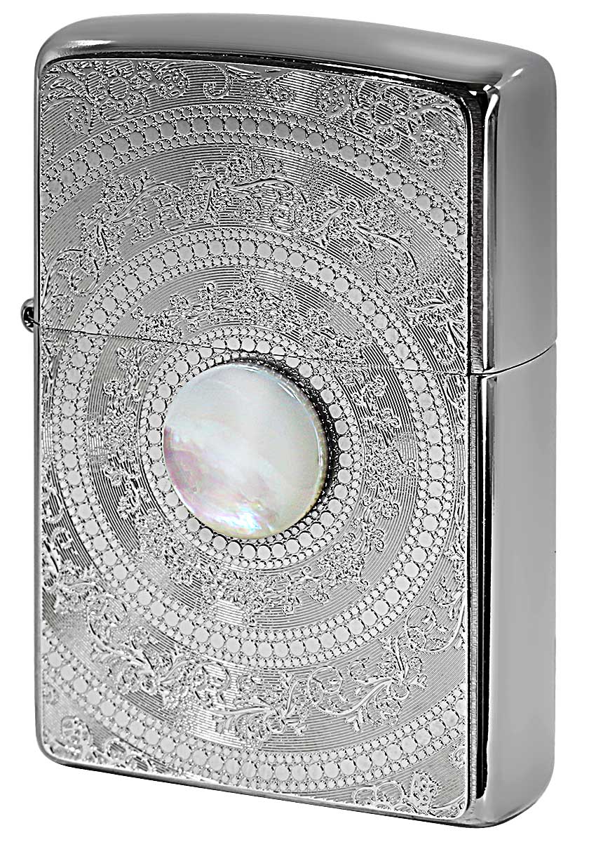 Zippo ジッポー Mother of Pearl 200 Flat Bottom Metal Paint Plate 白蝶貝 2MP-MoP WH メール便可