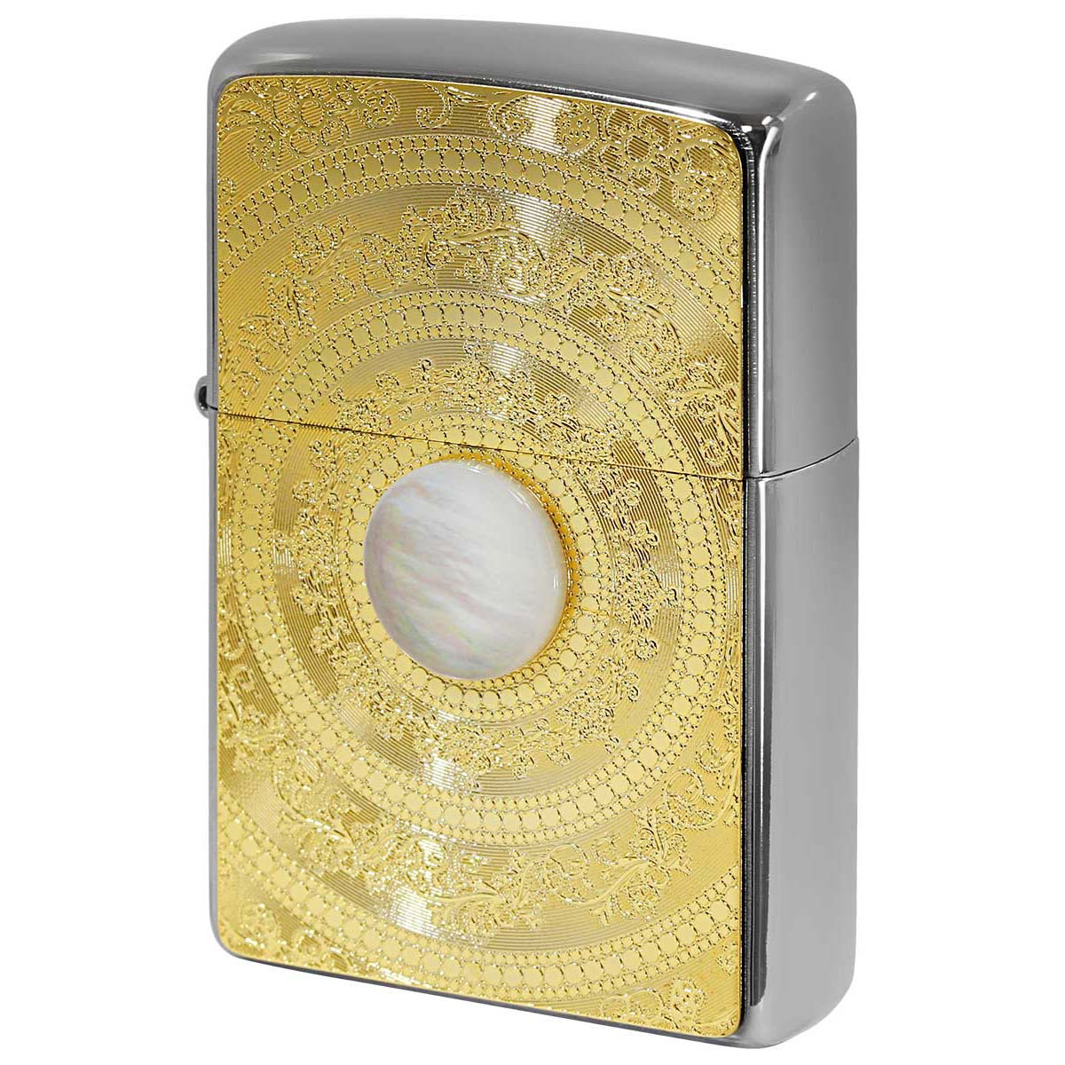Zippo ジッポー 白蝶貝 パール Mother of Pearl ＃200 ゴールドプレート ニッケルメッキ 2MP-MoP WH GP メール便可