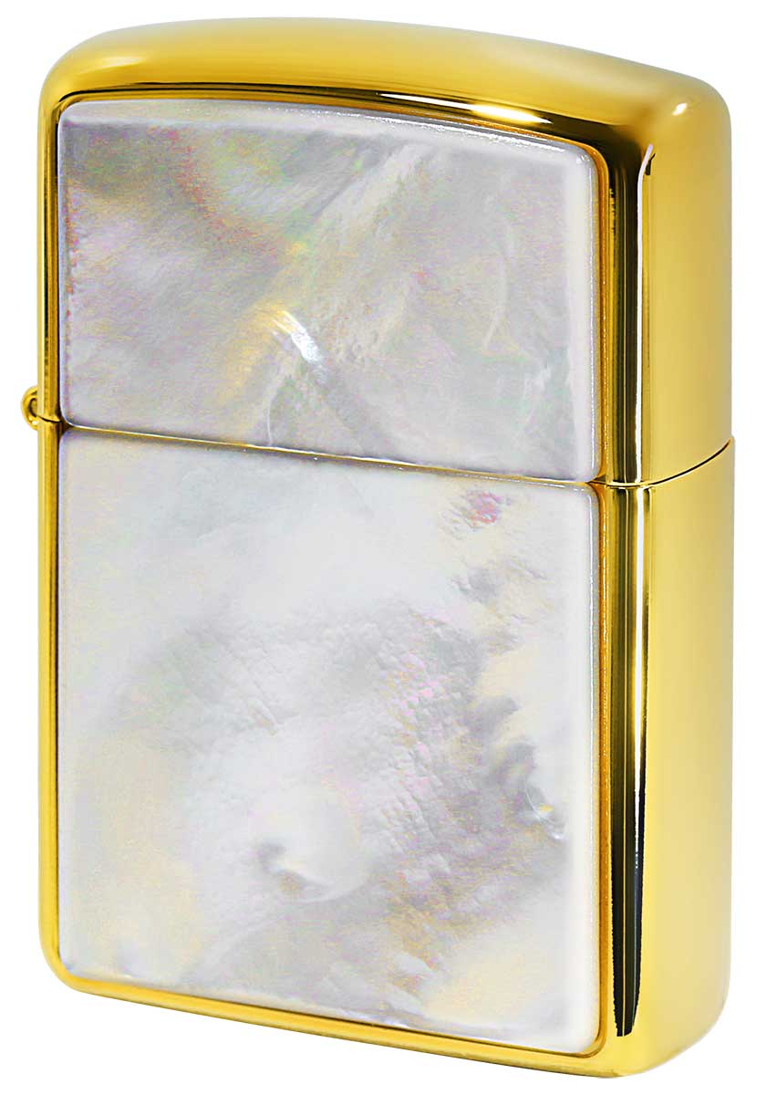 Zippo ジッポー ARMOR アーマー Mother of Pearl SOLID MoP 白蝶貝 Gold Plate G-tank
