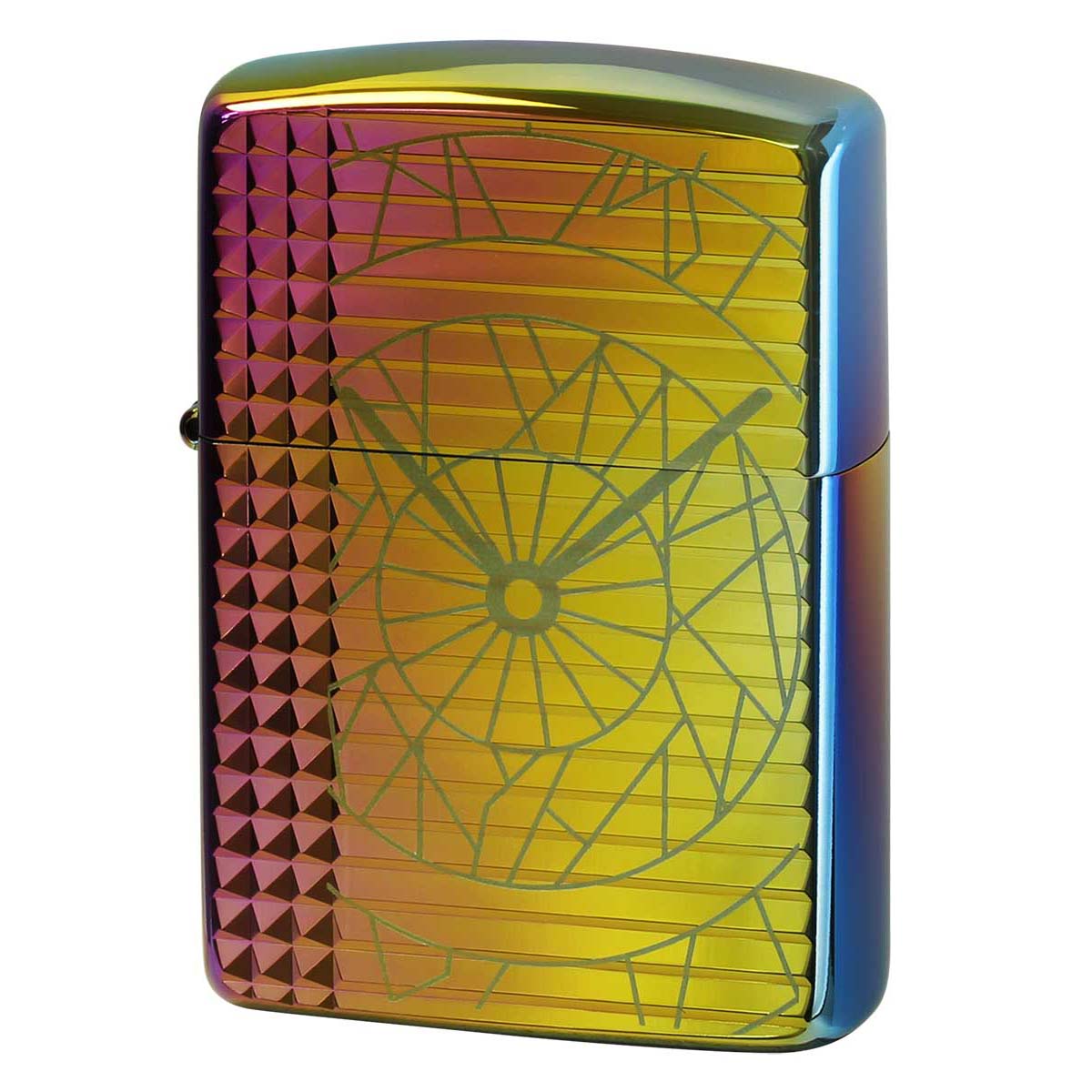 Zippo ジッポー アーマー ポリゴン クロック 時計 チタニュームコーティング レインボー Armor Polygon Clock  TC-R