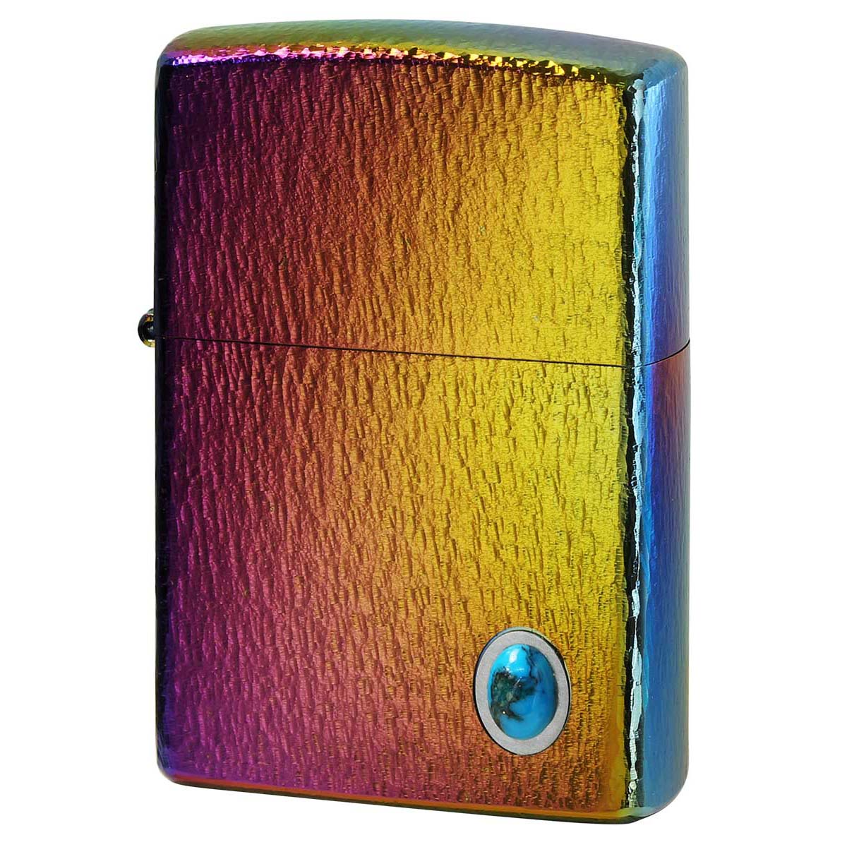 Zippo ジッポー ターコイズ 天然石 ハンマートーン チタニュームコーティング レインボー TITANIUM COATING Hammer Tone Turquoise Rainbow HT-R