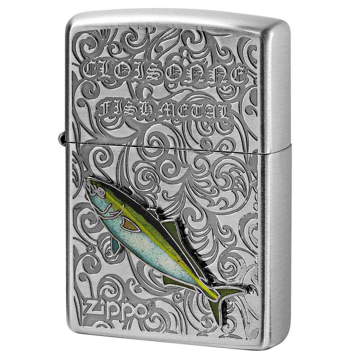 Zippo ジッポー 鰤 ブリ ヴィンテージ 七宝メタル 海水魚 Vintage Cloisonne fish metal Salt Water Fish AN-ブリ