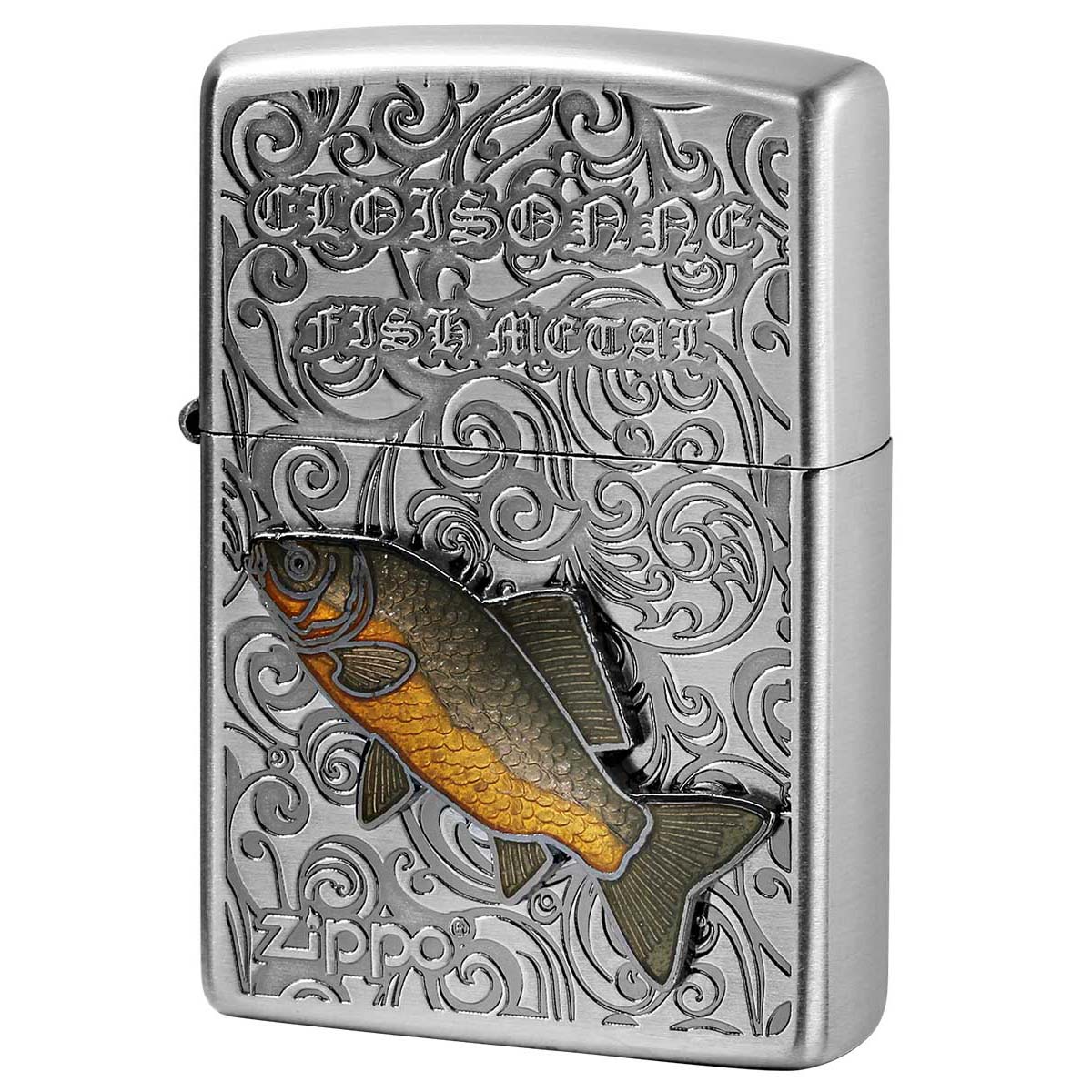 Zippo ジッポー 鯉 コイ ヴィンテージ 七宝メタル 淡水魚 Vintage Cloisonne fish metal Fresh Water Fish AN-コイ