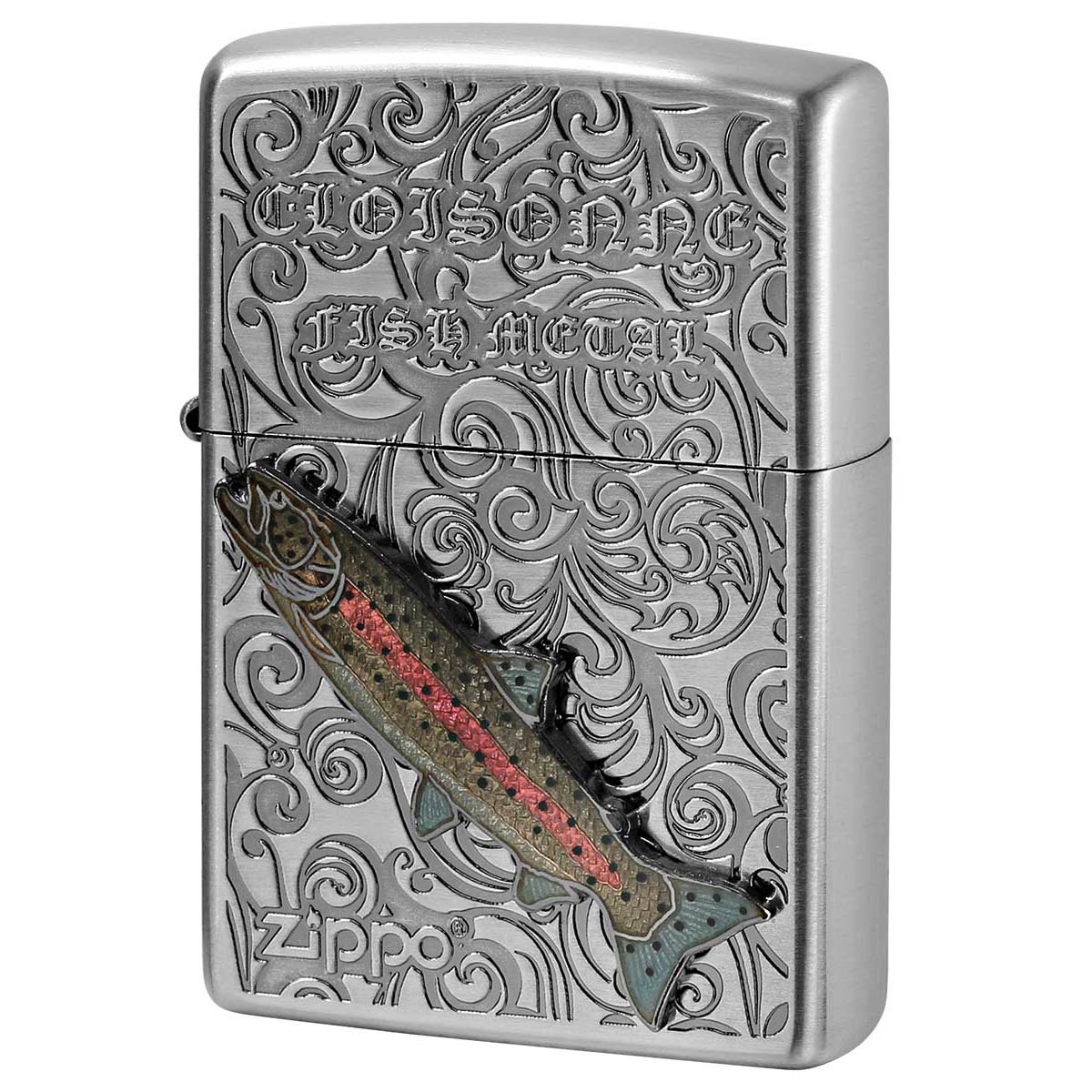 Zippo ジッポー イトウ ヴィンテージ 七宝メタル 淡水魚 Vintage Cloisonne fish metal Fresh Water Fish AN-イトウ
