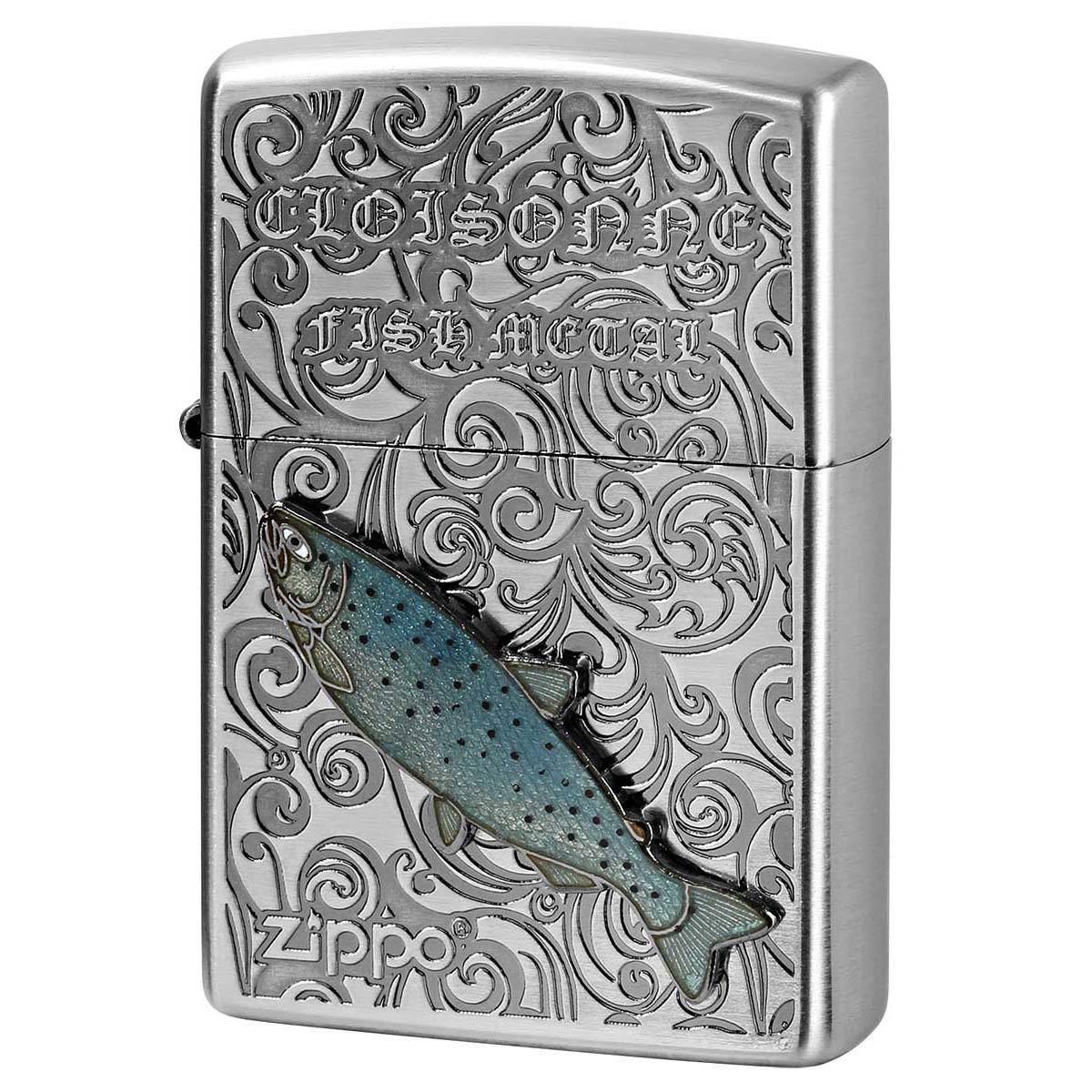 Zippo ジッポー コーホーサーモン ヴィンテージ 七宝メタル 淡水魚 Vintage Cloisonne fish metal Fresh Water Fish AN-コーホーサーモン