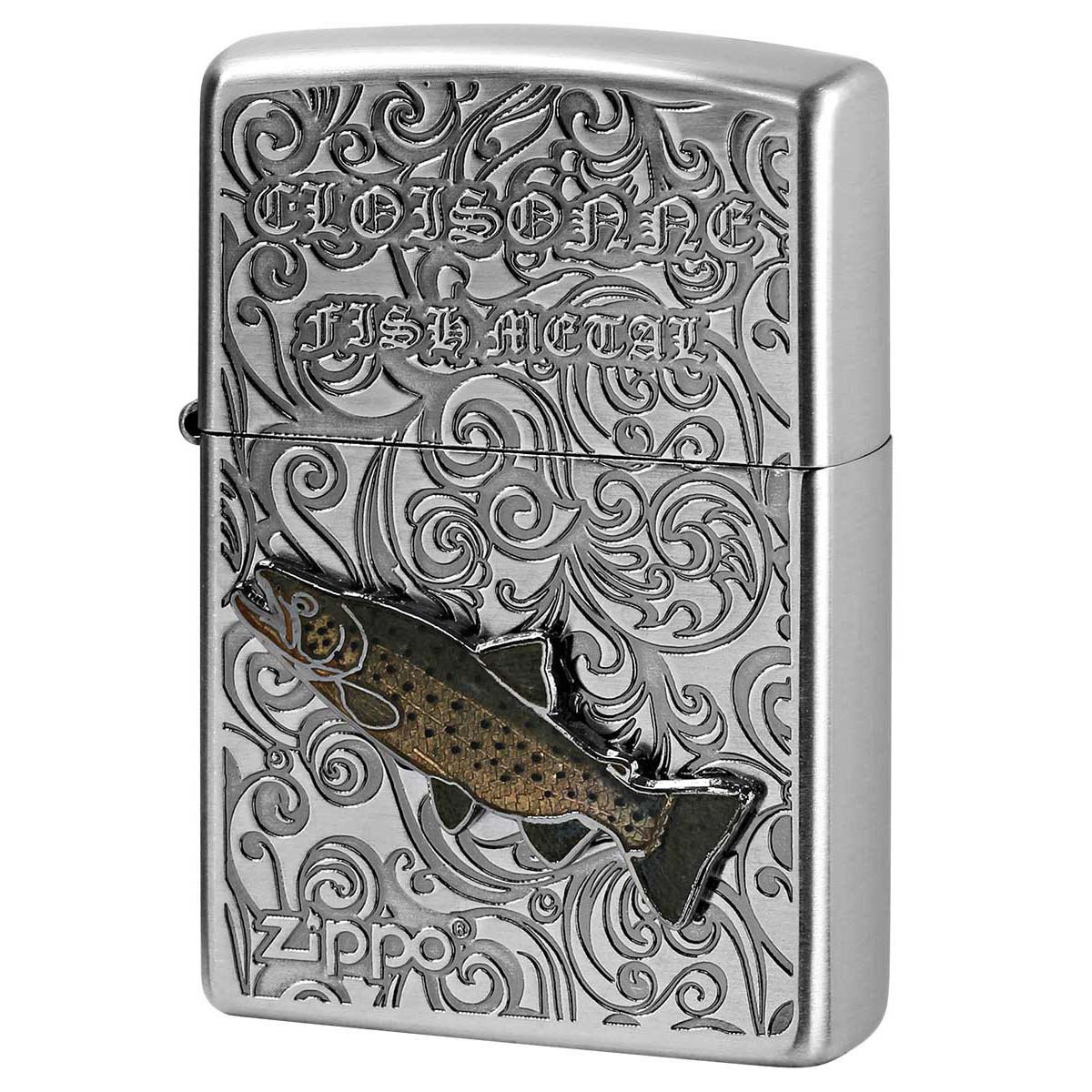 Zippo ジッポー ブラウントラウト ヴィンテージ 七宝メタル 淡水魚 Vintage Cloisonne fish metal Fresh Water Fish AN-ブラウントラウト