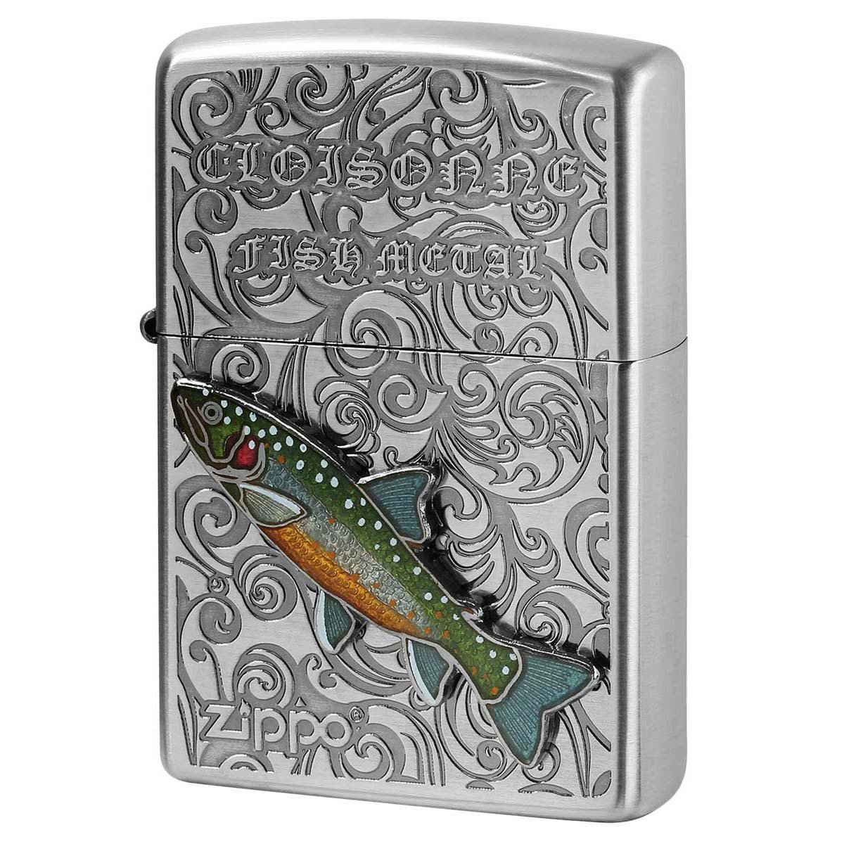 Zippo ジッポー イワナ ヴィンテージ 七宝メタル 淡水魚 Vintage Cloisonne fish metal Fresh Water Fish AN-イワナ