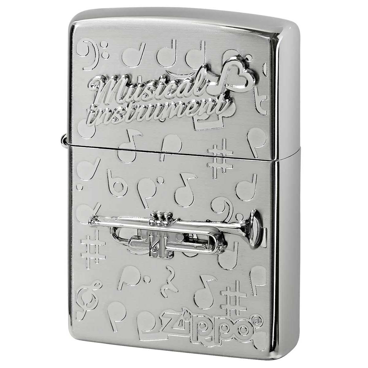 Zippo ジッポー トランペット 楽器 メタル Musical instrumet White Nickel SATIN WNS-トランペット