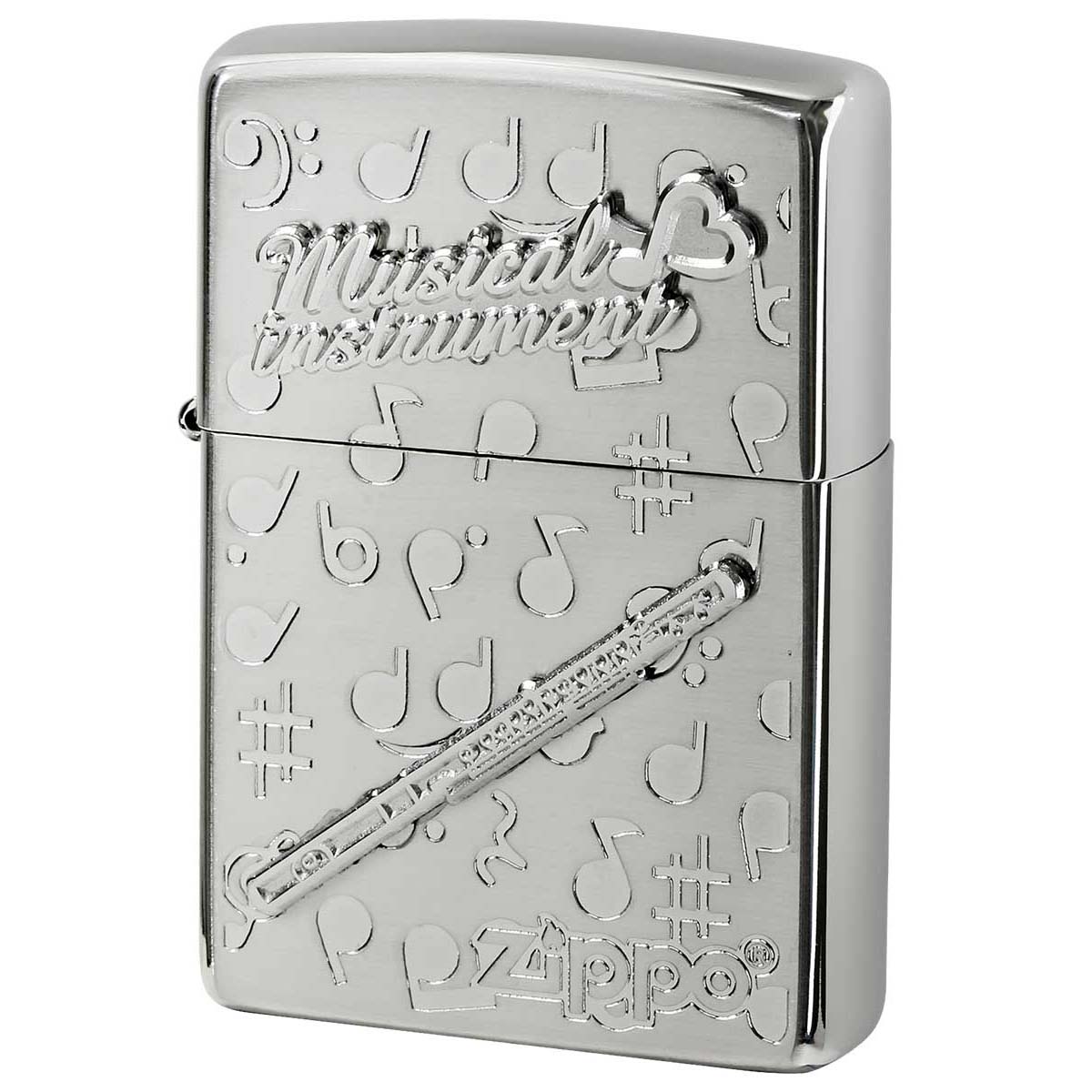 Zippo ジッポー フルート 楽器 メタル Musical instrumet White Nickel SATIN WNS-フルート