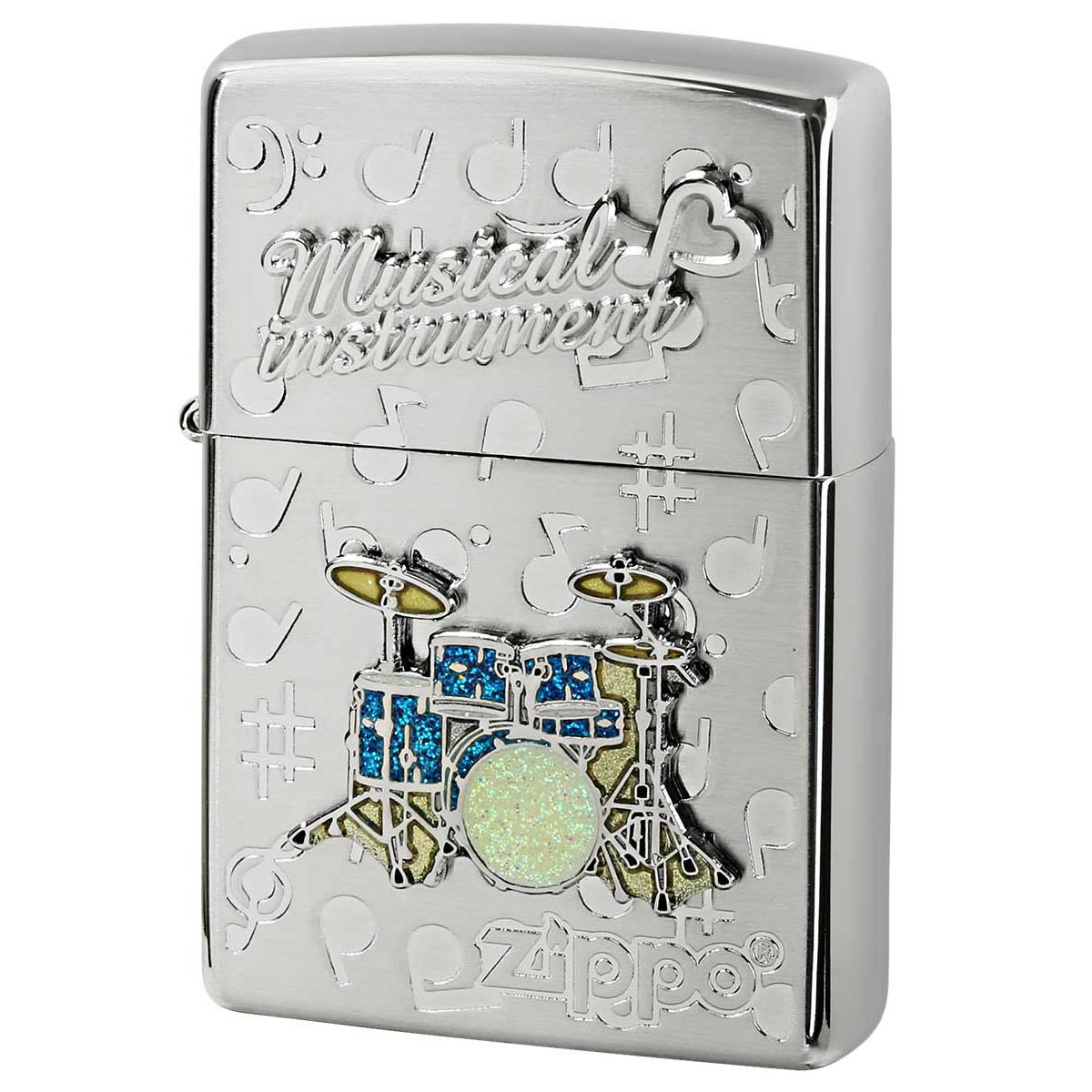Zippo ジッポー ドラム 楽器 メタル Musical instrumet White Nickel SATIN WNS-ドラム