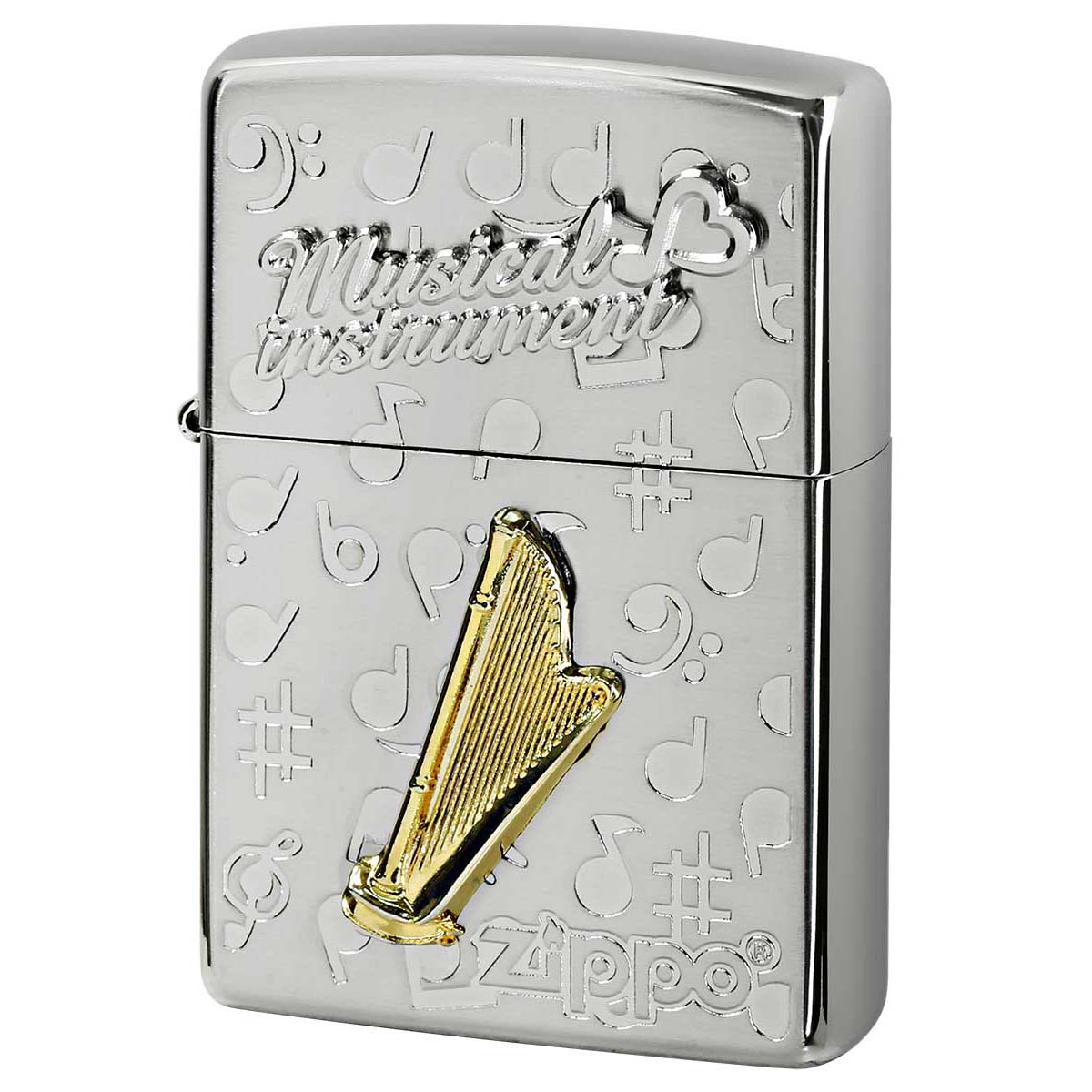 Zippo ジッポー ハープ 楽器 メタル Musical instrumet White Nickel SATIN WNS-ハープ