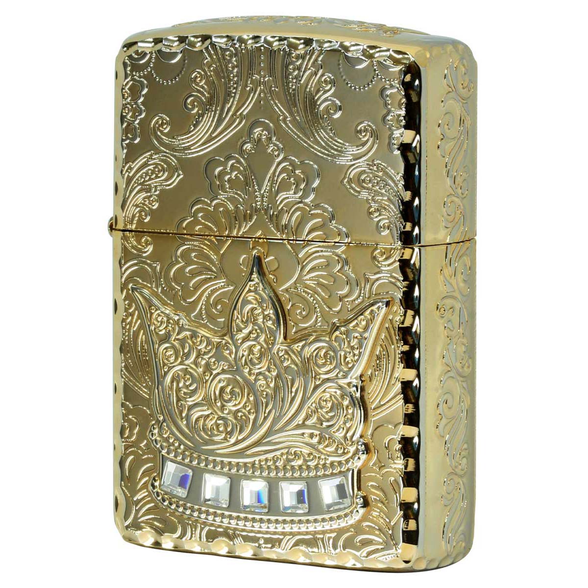 Zippo ジッポー アーマー 王冠 クラウン メタル ラインストーン エクセレント ゴールド ARMOR The Crown Excellent Nickel & Gold シリアル番号 ゴールドタンク Exc