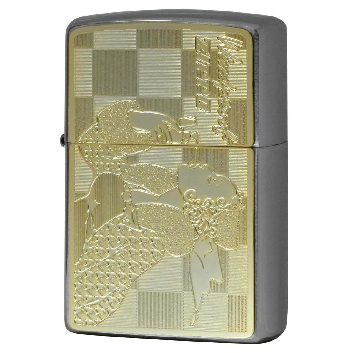 Zippo ジッポー ウィンディー メタルプレート 金メッキ Windy Metal Gold Plate 2MP-WINDY GP メール便可