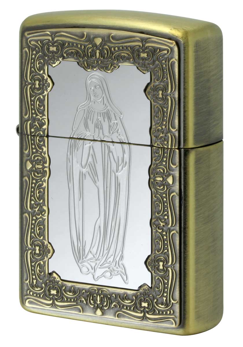 Zippo ジッポー 在庫限り完売 MARIA in Mirror Antique Brass マリアインミラー アンティークブラス A-Brass メール便可