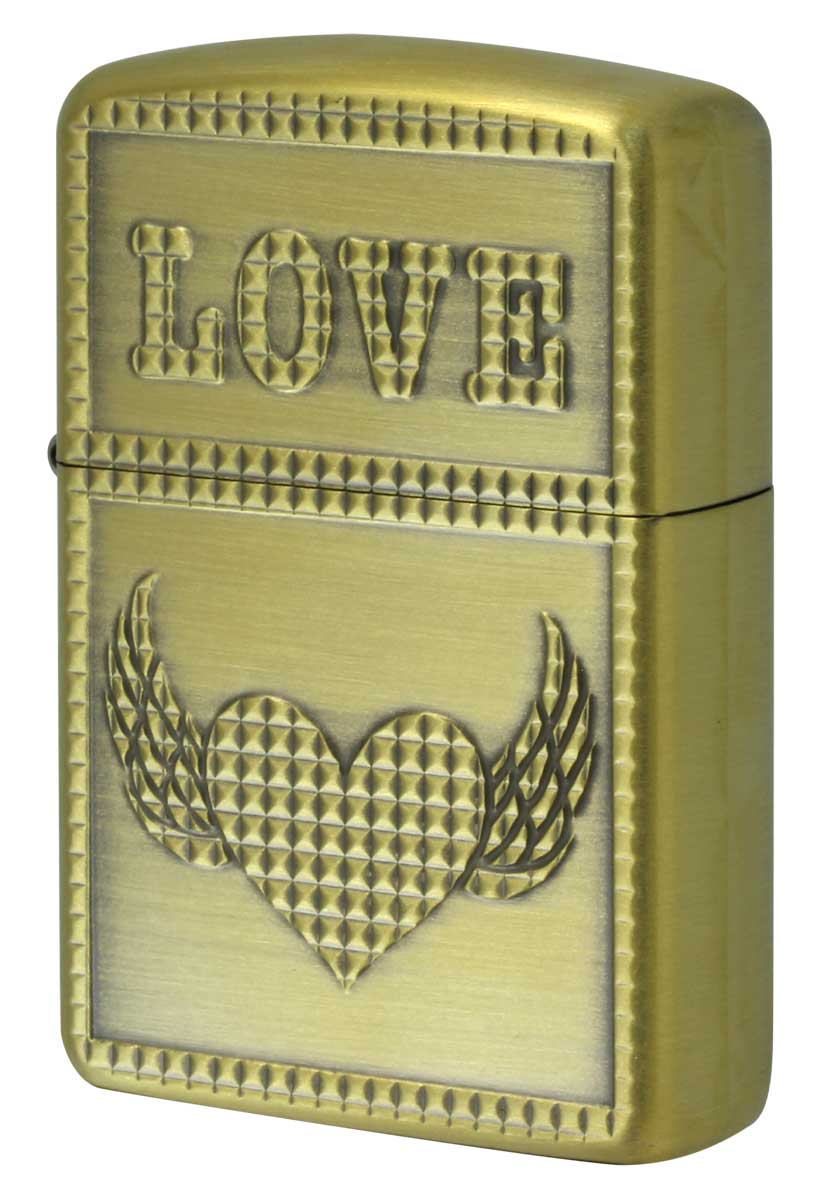 Zippo ジッポー 在庫限り完売 ARMOR LOVE STUDS 2 Antique Brass アーマー ラブスタッズ アンティークブラス A-Brass メール便可