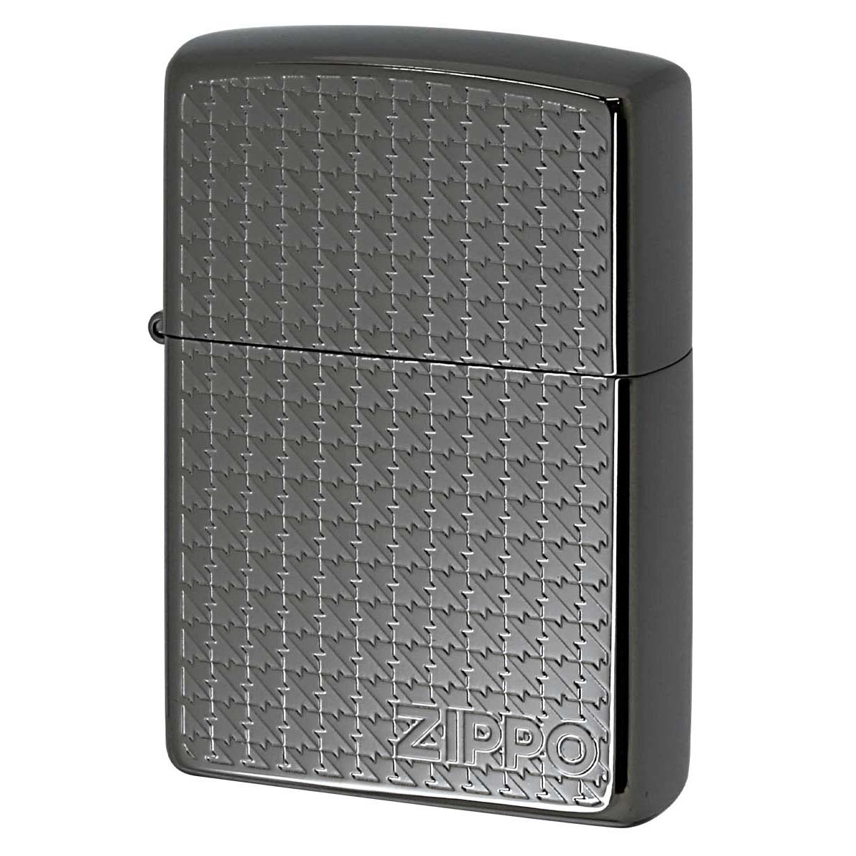 Zippo ジッポー 千鳥格子 チタニュームコーティング ブラックグレイ Houndstooth Titanium Coationg TC-BlackGray メール便可