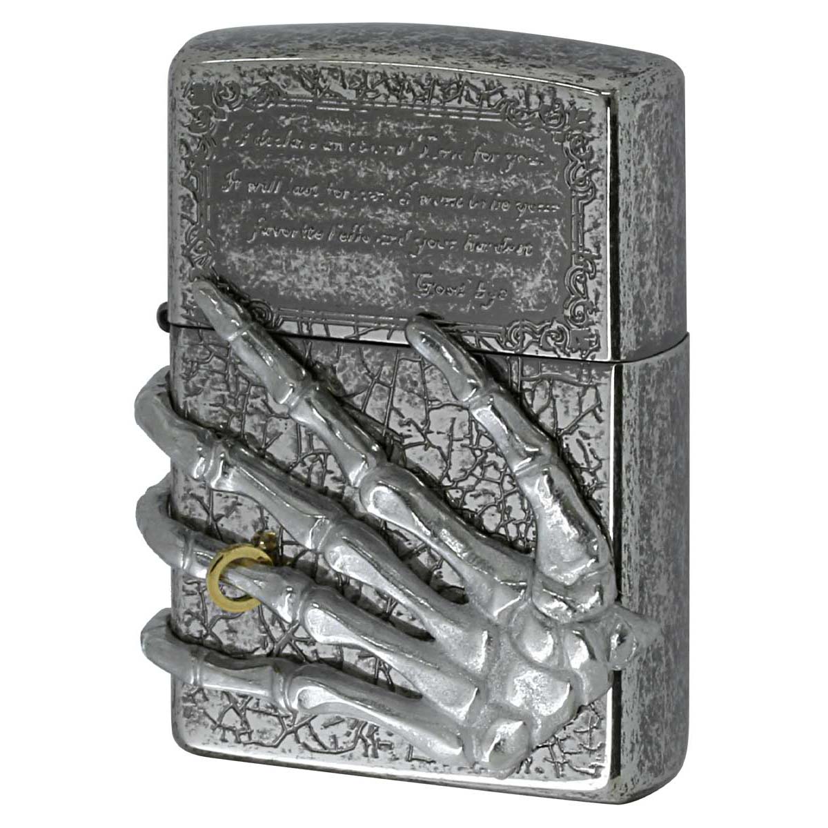 Zippo ジッポー エタニティリング メタル貼り アンティーク風 バレル加工 永遠の愛 ブラックニッケル Eternity Ring B BN Barrel