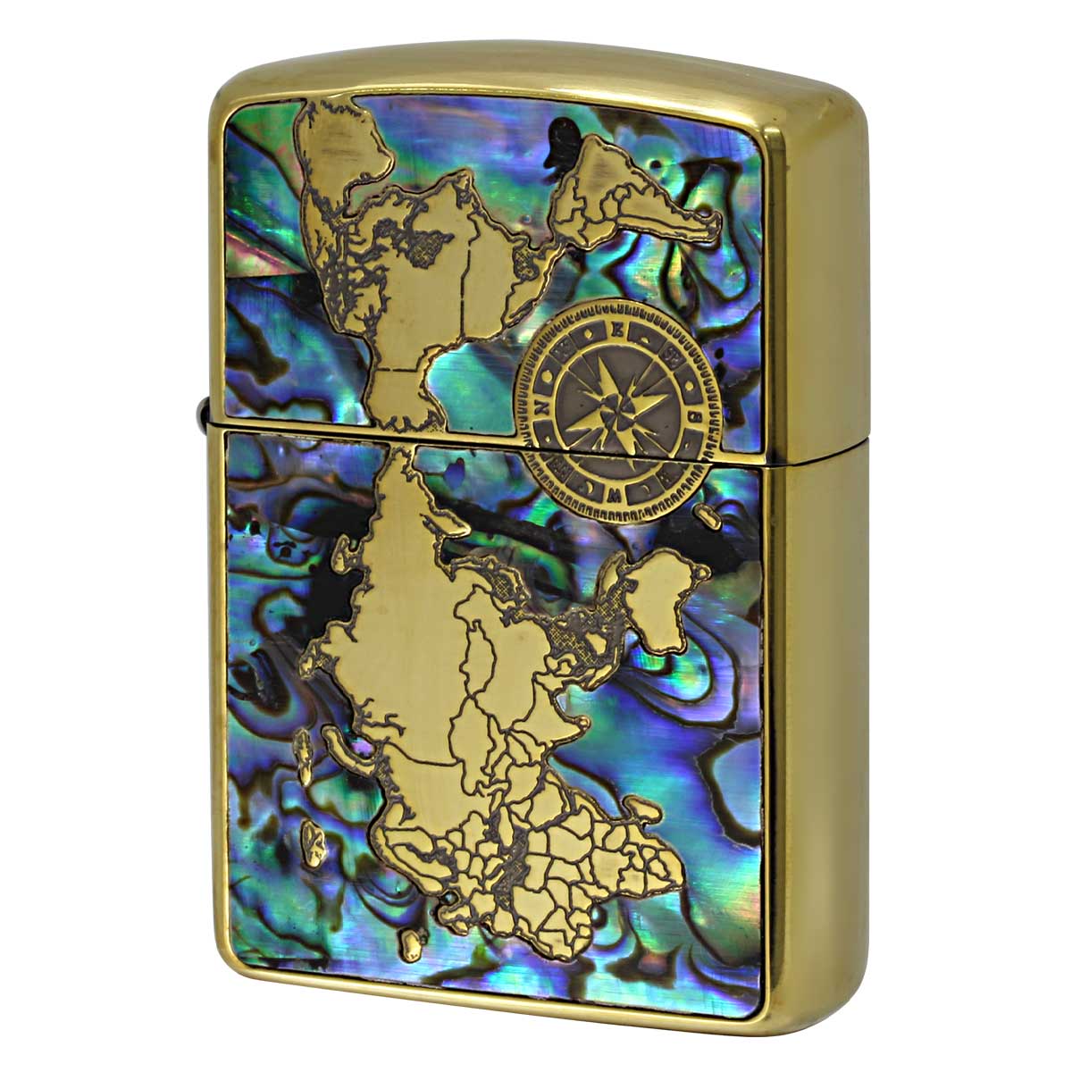 Zippo ジッポー アーマー シェル 貝 地図 ワールドマップ ARMOR SHELL WORLD MAP ブラスいぶし BO