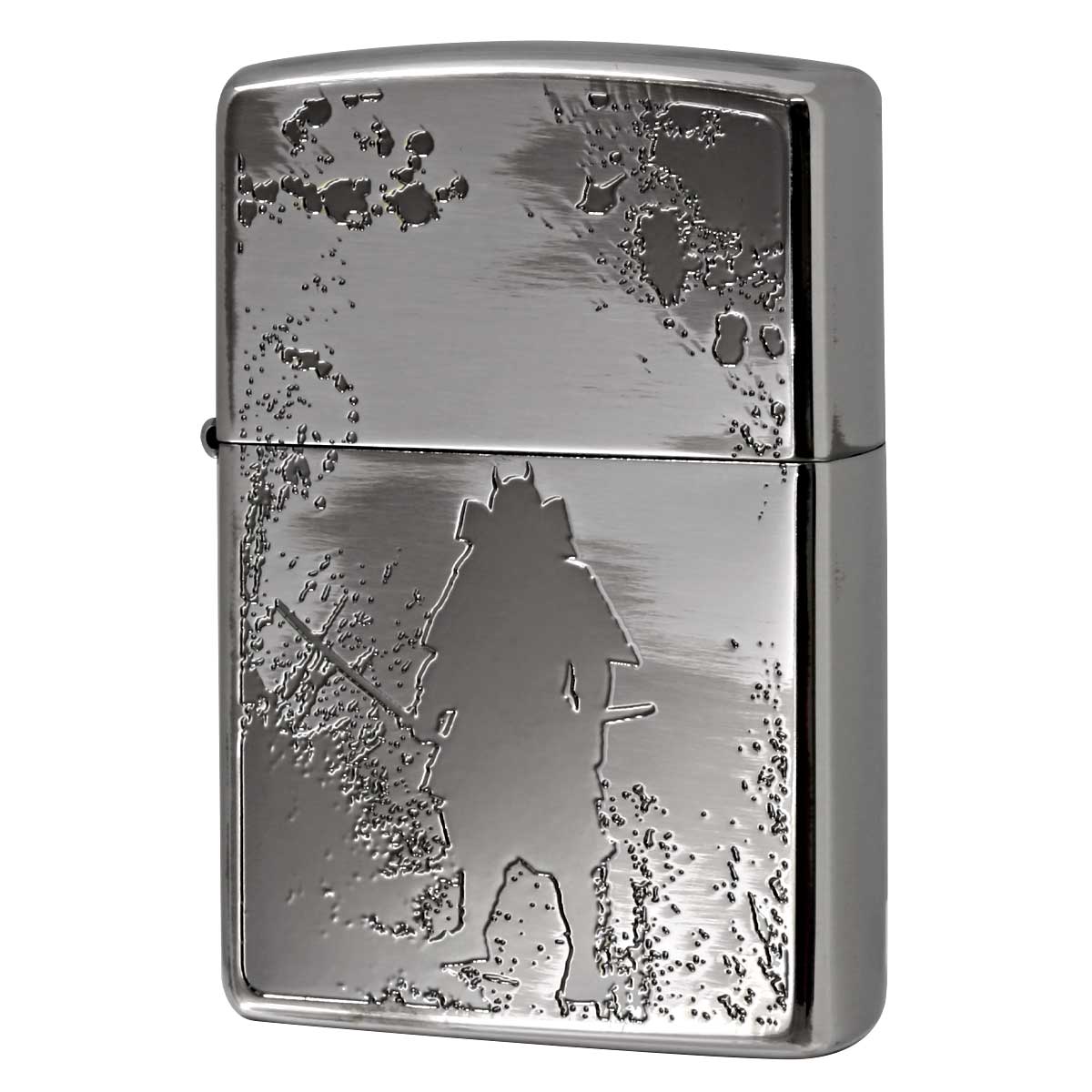 Zippo ジッポー 武者 ムシャ 和柄 鎧 兜 ニッケル いぶし NO メール便可