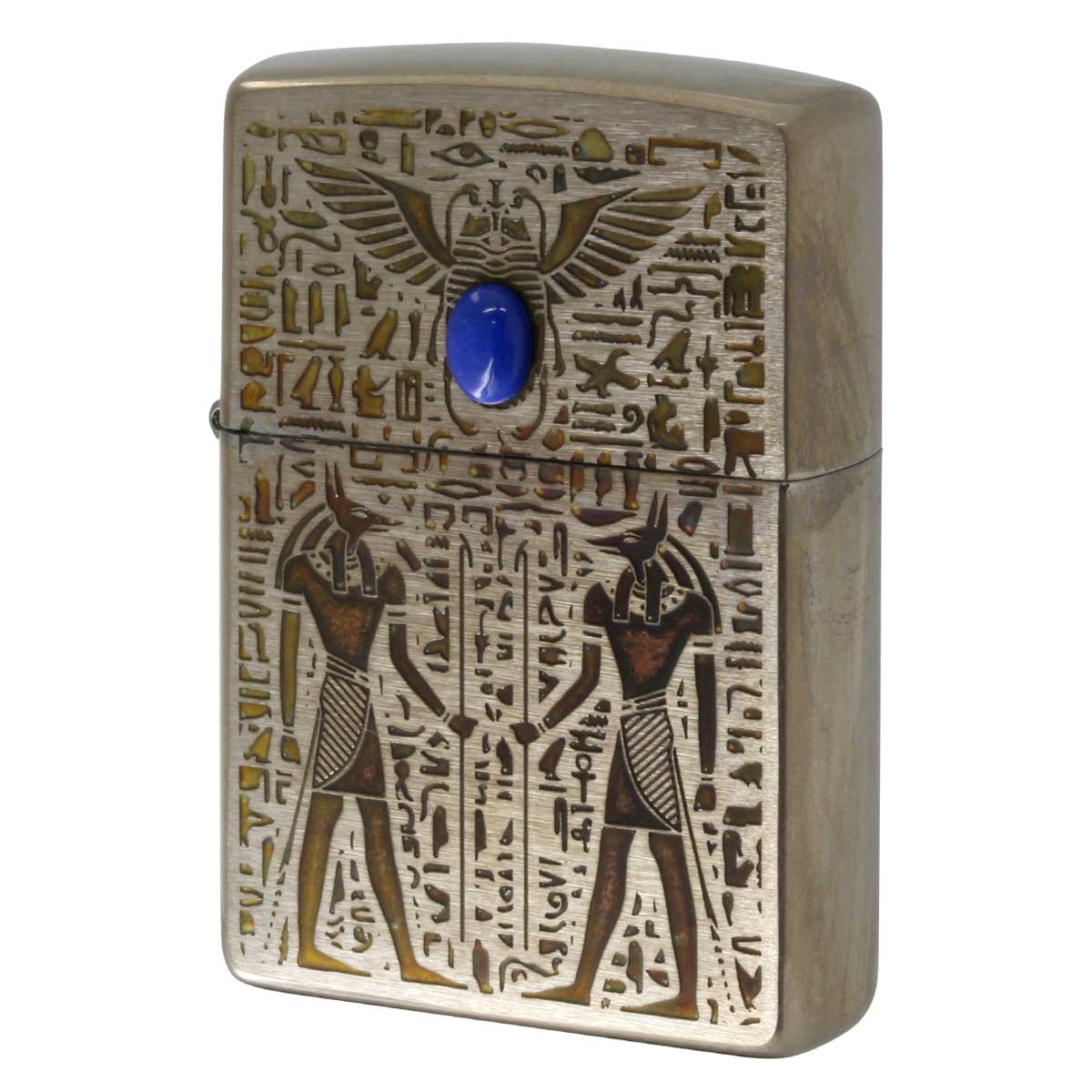 Zippo ジッポー ビンテージ風 ユーズド エジプト神話 天然石 ラピスラズリ アヌビス V・Anubis メール便可