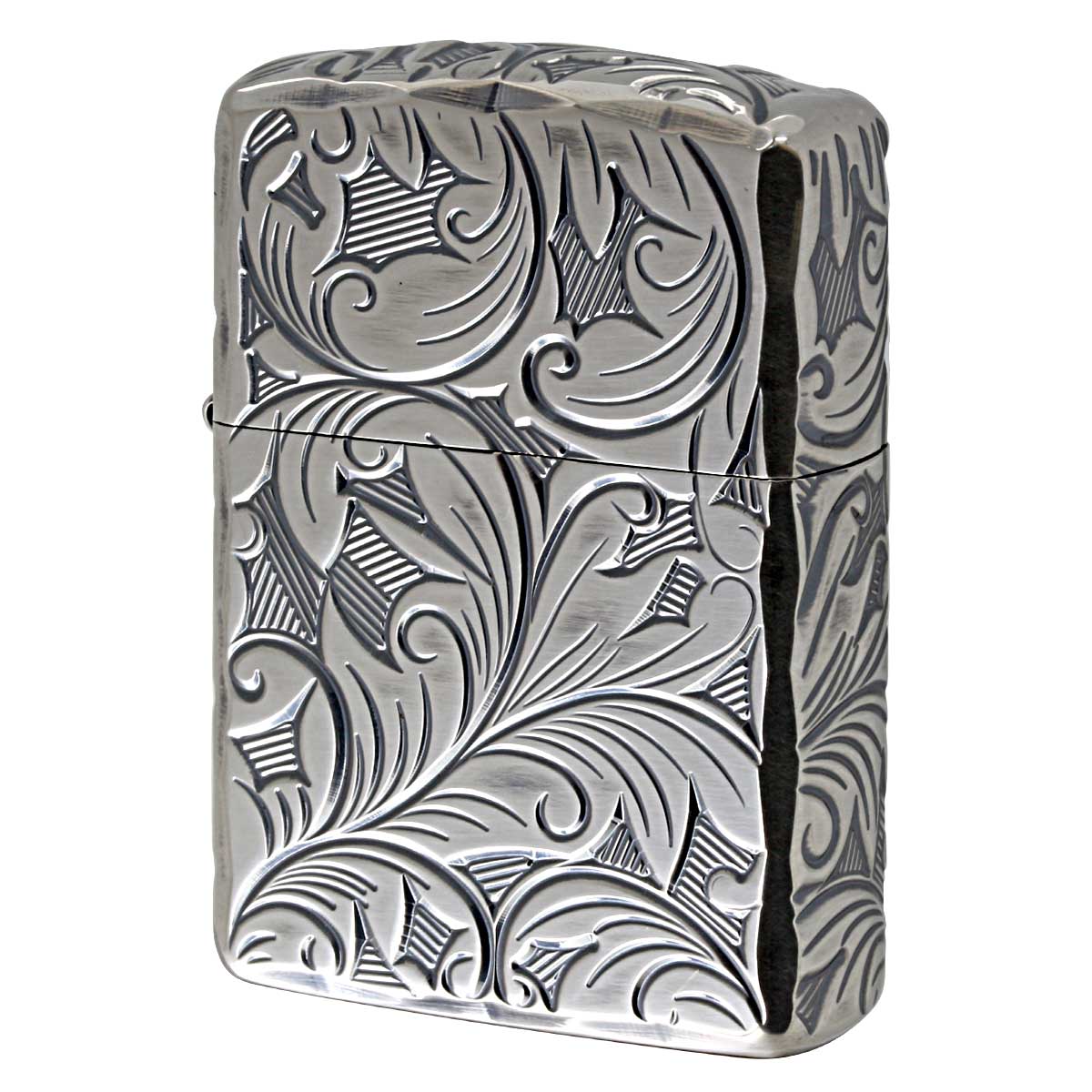 Zippo ジッポー アーマー ARMOR 5面立体 NC彫刻 リーフ 葉 銀いぶし 5NC-LEAF S