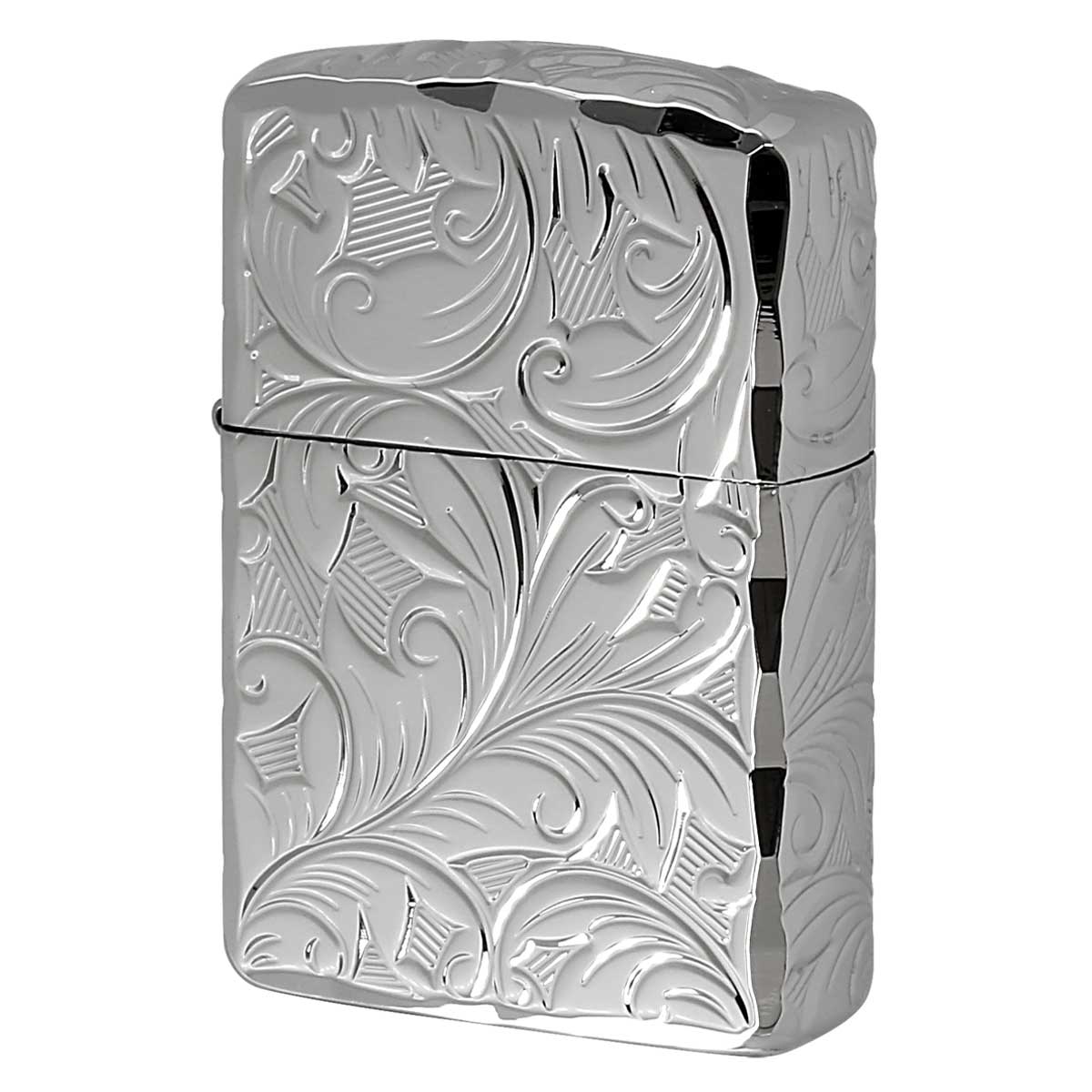 Zippo ジッポー アーマー ARMOR 5面立体 NC彫刻 リーフ 葉 プラチナコーティング 5NC-LEAF P
