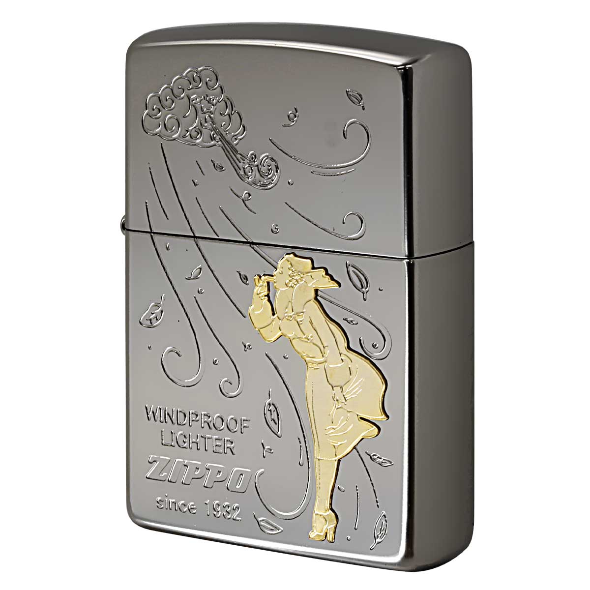 Zippo ジッポー Windy Wind ウインディ 風の中 ホワイトニッケル Wh メール便可