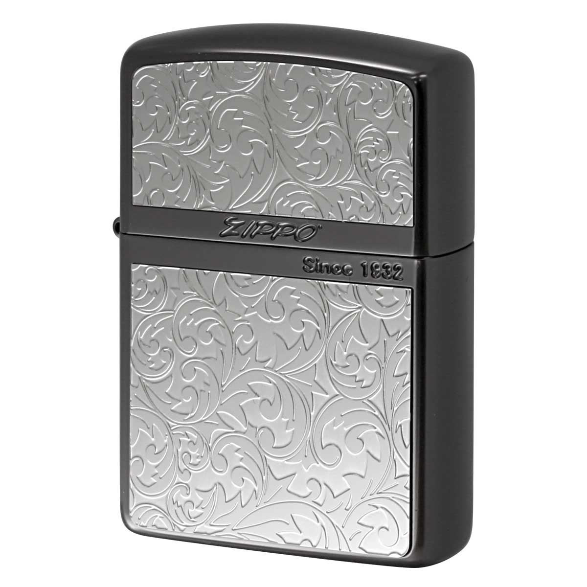 Zippo ジッポー ARMOR アーマー 唐草 アラベスク プレート ブラック Bk