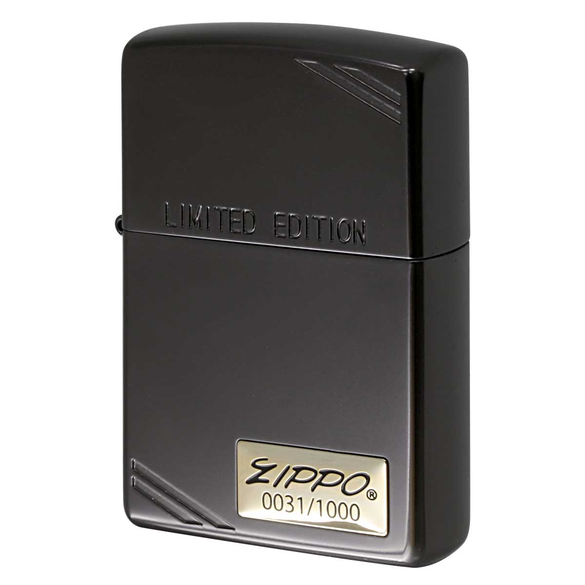 Zippo ジッポー 限定1,000個 ZIPPO LOGO METAL ダイアゴナルライン ジッポ ロゴ メタル シリアル番号 ブラック M・LE.Corner Line Bk メール便可