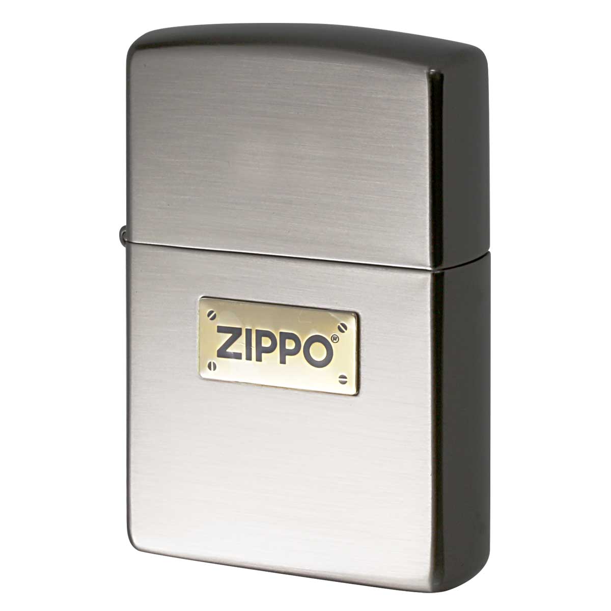 Zippo ジッポー ZIPPO LOGO METAL コンビメッキ ジッポ ロゴ メタル シルバー ブラック M・COMBI MET NB メール便可