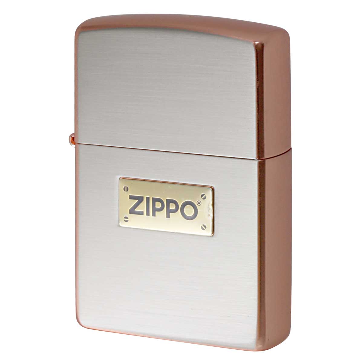Zippo ジッポー ZIPPO LOGO METAL コンビメッキ ジッポ ロゴ メタル シルバー ピンク M・COMBI MET NP メール便可