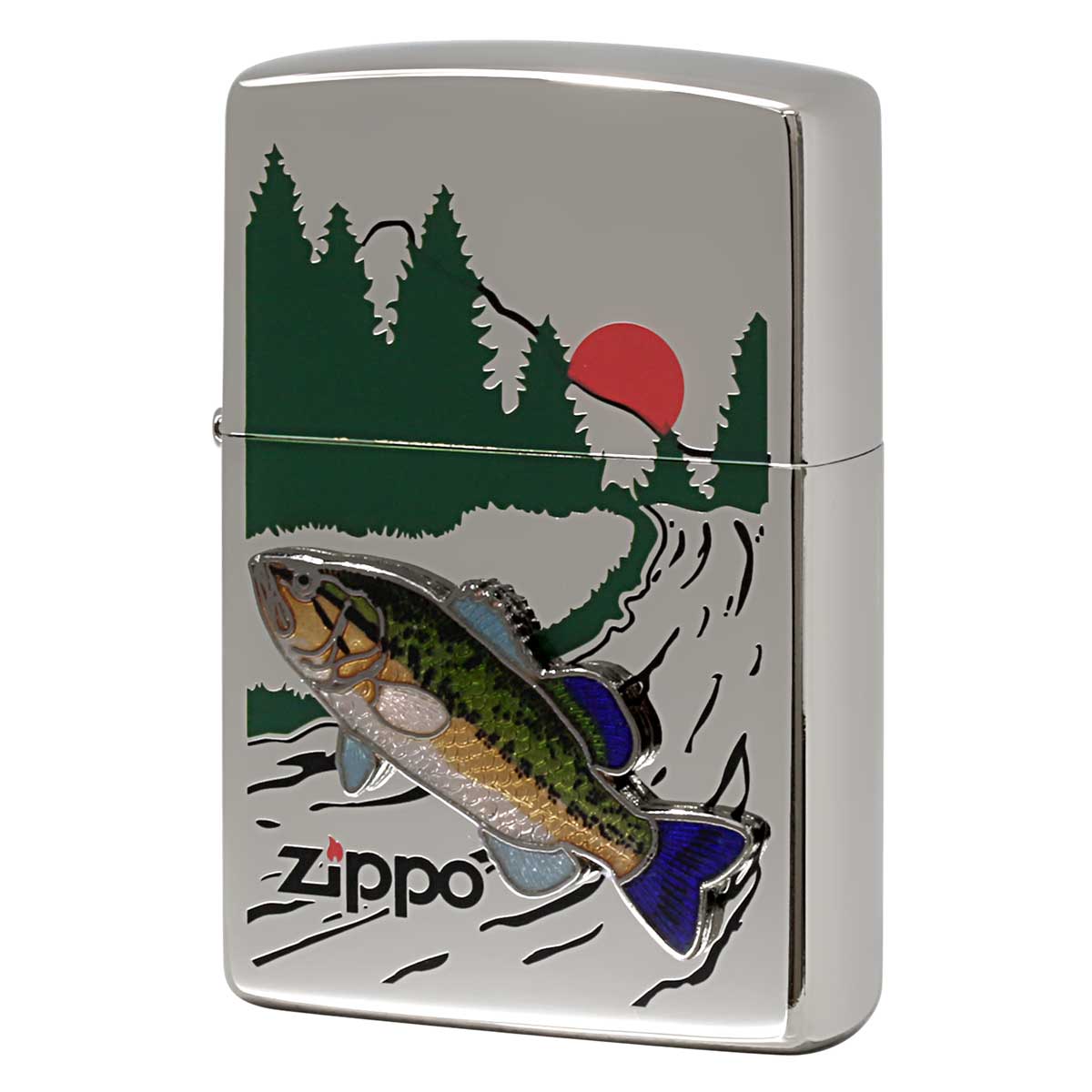 Zippo ジッポー 七宝メタル 淡水魚 フィッシング 釣り ブラックバス メール便可