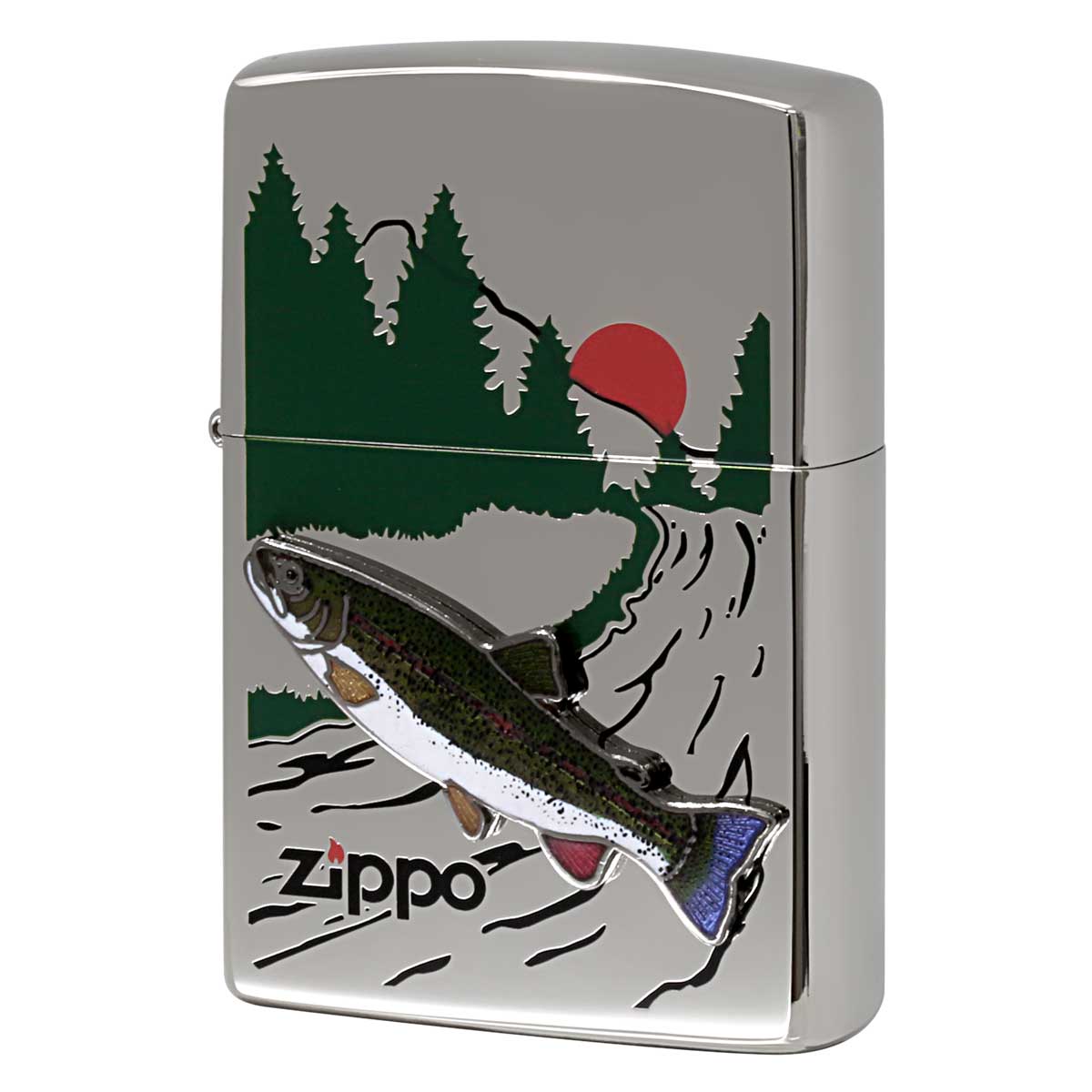 Zippo ジッポー 七宝メタル 淡水魚 フィッシング 釣り ニジマス メール便可