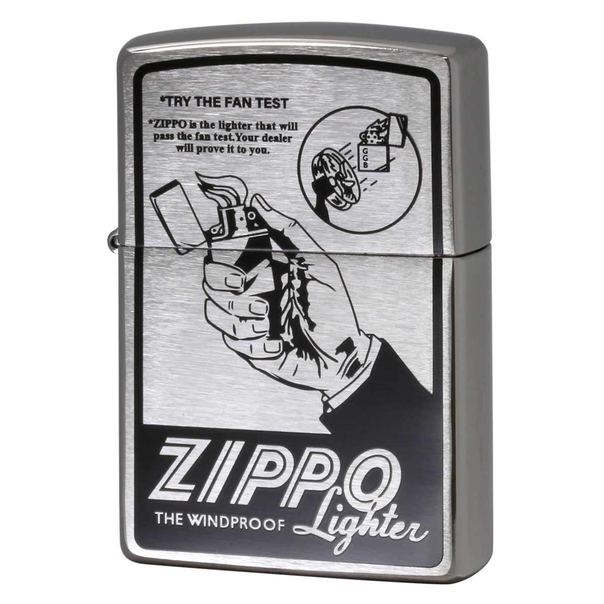 Zippo ジッポー オールドポスター TRY THE FAN TEST ブラック FAN-BK メール便可