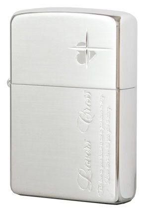 Zippo ジッポー ラバーズ・クロス　メッセージSIDE 銀サテーナ メール便可