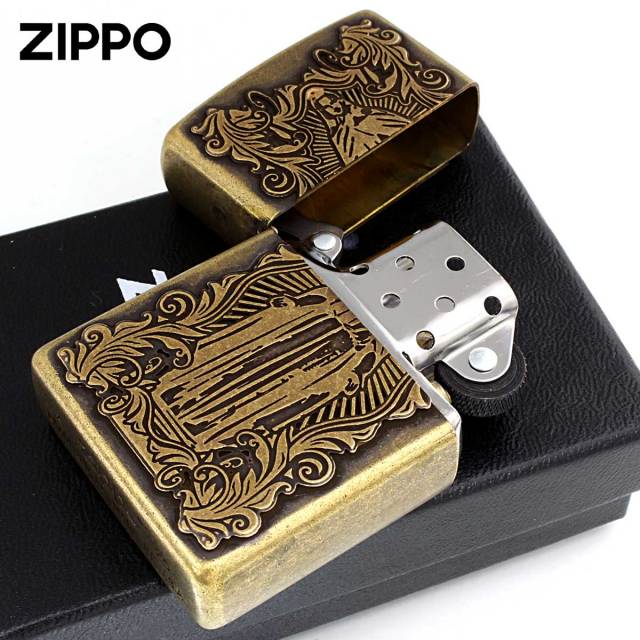 Zippo ジッポー アラベスク マリア ディープエッチング 両面加工 真鍮