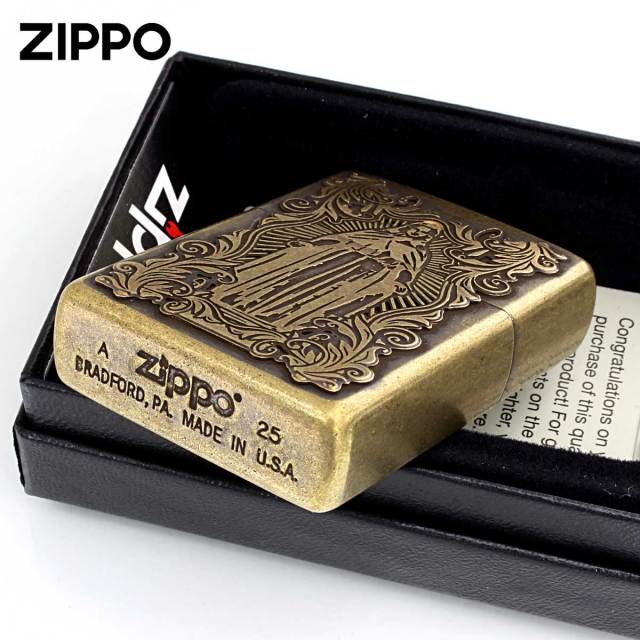 Zippo ジッポー アラベスク マリア ディープエッチング 両面加工 真鍮