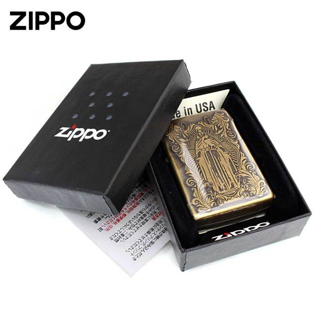 Zippo ジッポー アラベスク マリア ディープエッチング 両面加工 真鍮