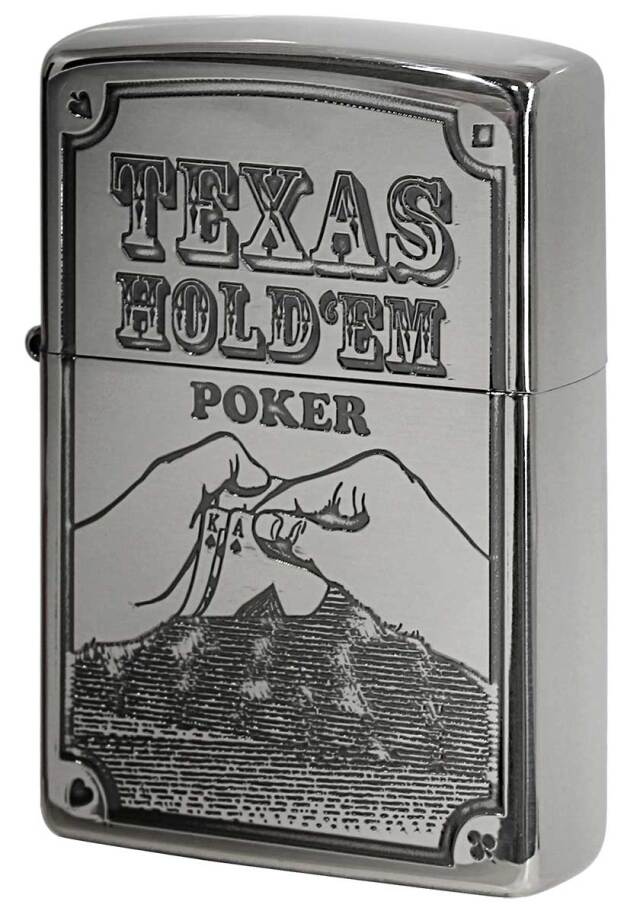 Zippo ジッポー POKER TEXAS HOLD'EM ニッケルいぶし メール便可