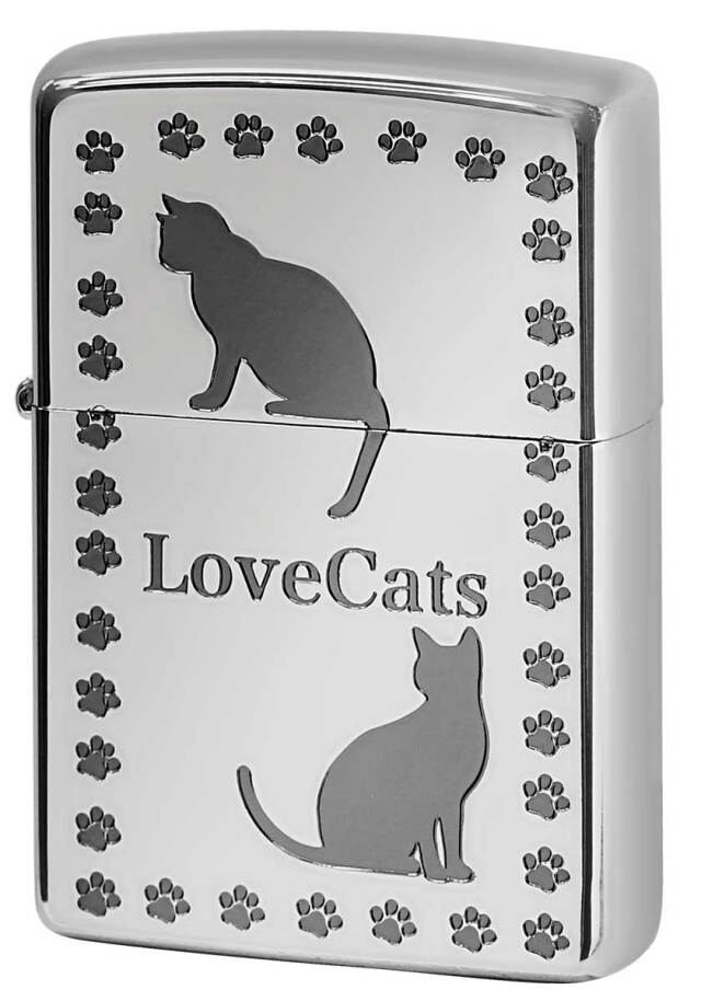 Zippo ジッポー Love Cat 猫が大好き シルバー LCAT2-SVB メール便可