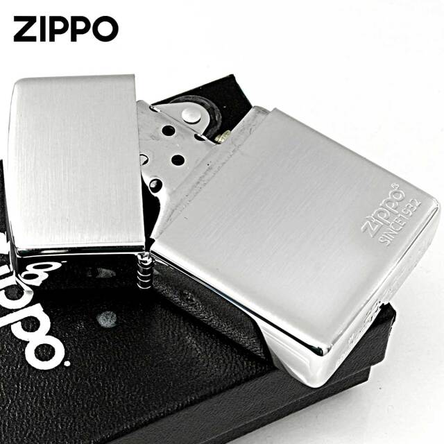 Zippo ジッポー プラチナコーティング ジッポ ロゴ つや消し サテーナ