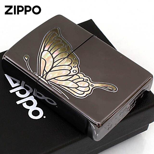 Zippo ジッポー 蝶々 バタフライ シェル風プリント ホワイト