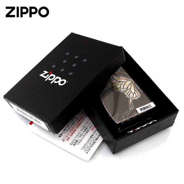 Zippo ジッポー 蝶々 バタフライ シェル風プリント ホワイト